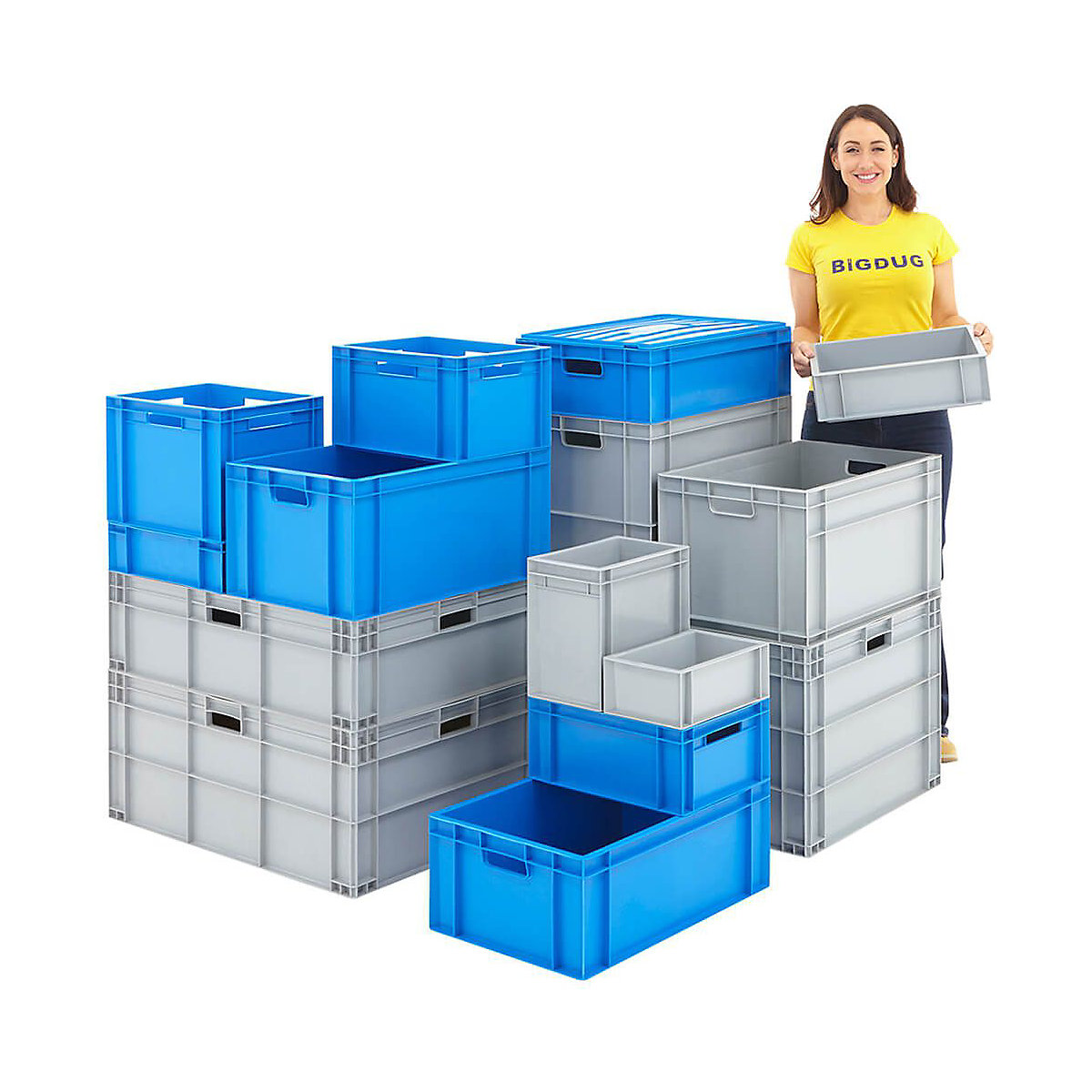 BiGDUG Euro Stacking Boxes - Bulk Buy Deals
