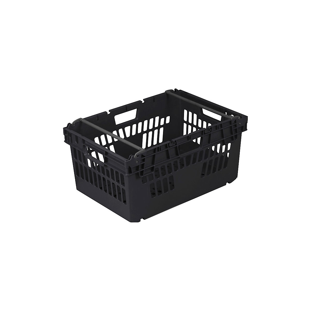 TOTEBOX Bale Arm Supermarket Crates, TOTEBOX Bale Arm Supermarket Crates, TOTEBOX Bale Arm Supermarket Crate | 54 Litre | 300h x 400w x 600d mm | Eco Black-2