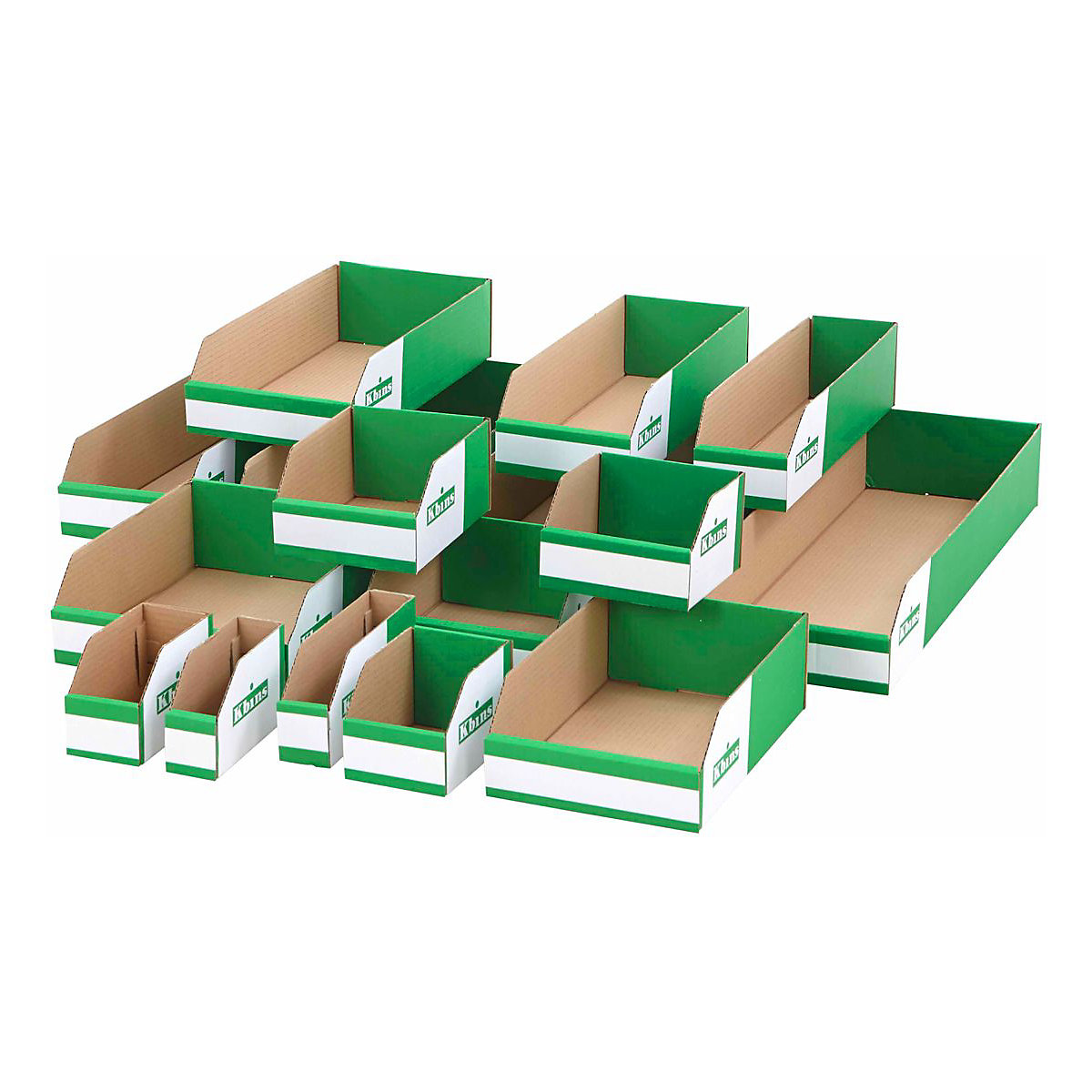 K-Bins Flat Pack Cardboard Parts Bins (100mm High) (Product illustration 3)-2