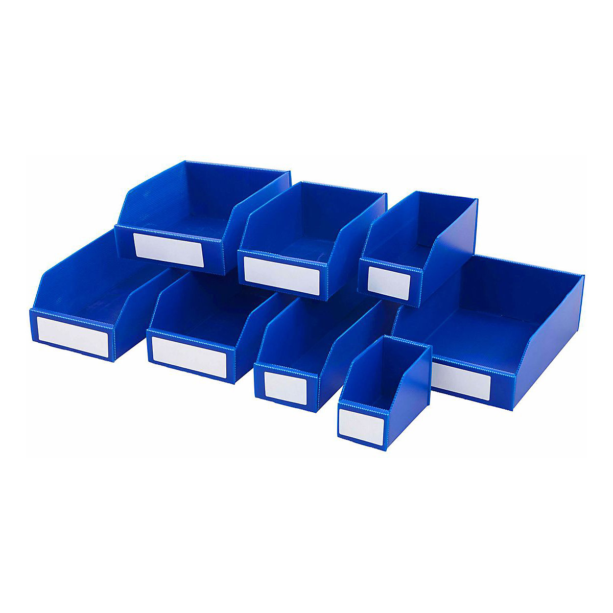 K-Bins Flat Pack Corrugated Plastic Parts Bins Blue