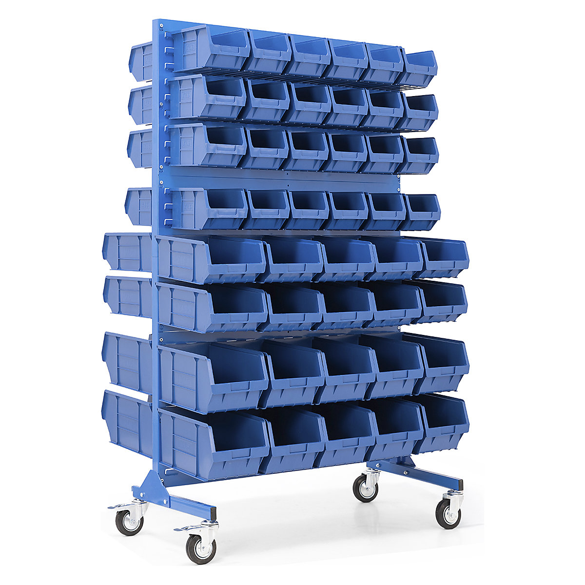 BiGDUG Louvre Panel Bin Station with Plastic Parts Bins | Mobile & Static