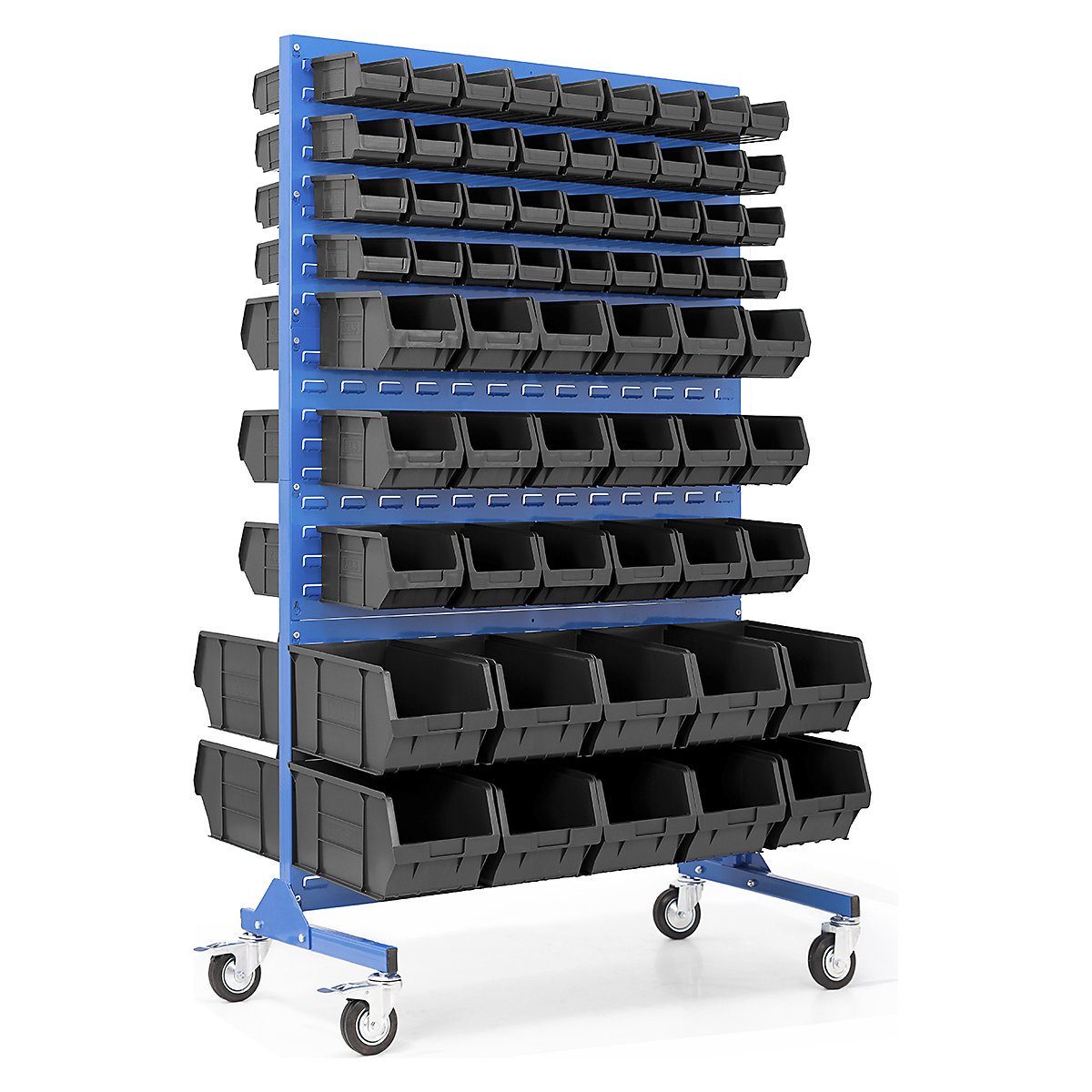BiGDUG Louvre Panel Bin Station with Plastic Parts Bins | Mobile & Static