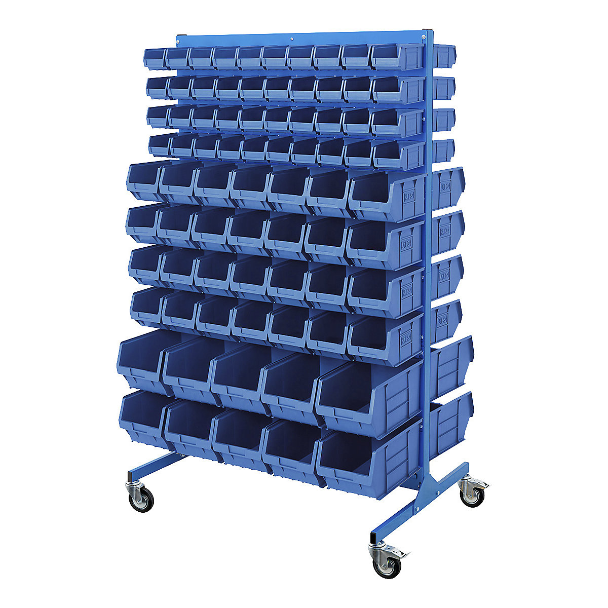 BiGDUG Louvre Panel Bin Station with Plastic Parts Bins | Mobile & Static