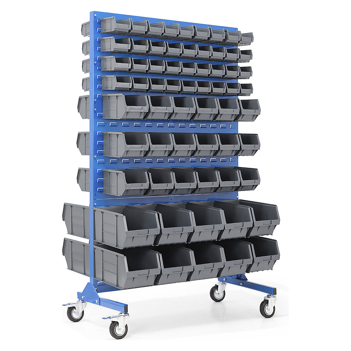 BiGDUG Louvre Panel Bin Station with Plastic Parts Bins | Mobile & Static