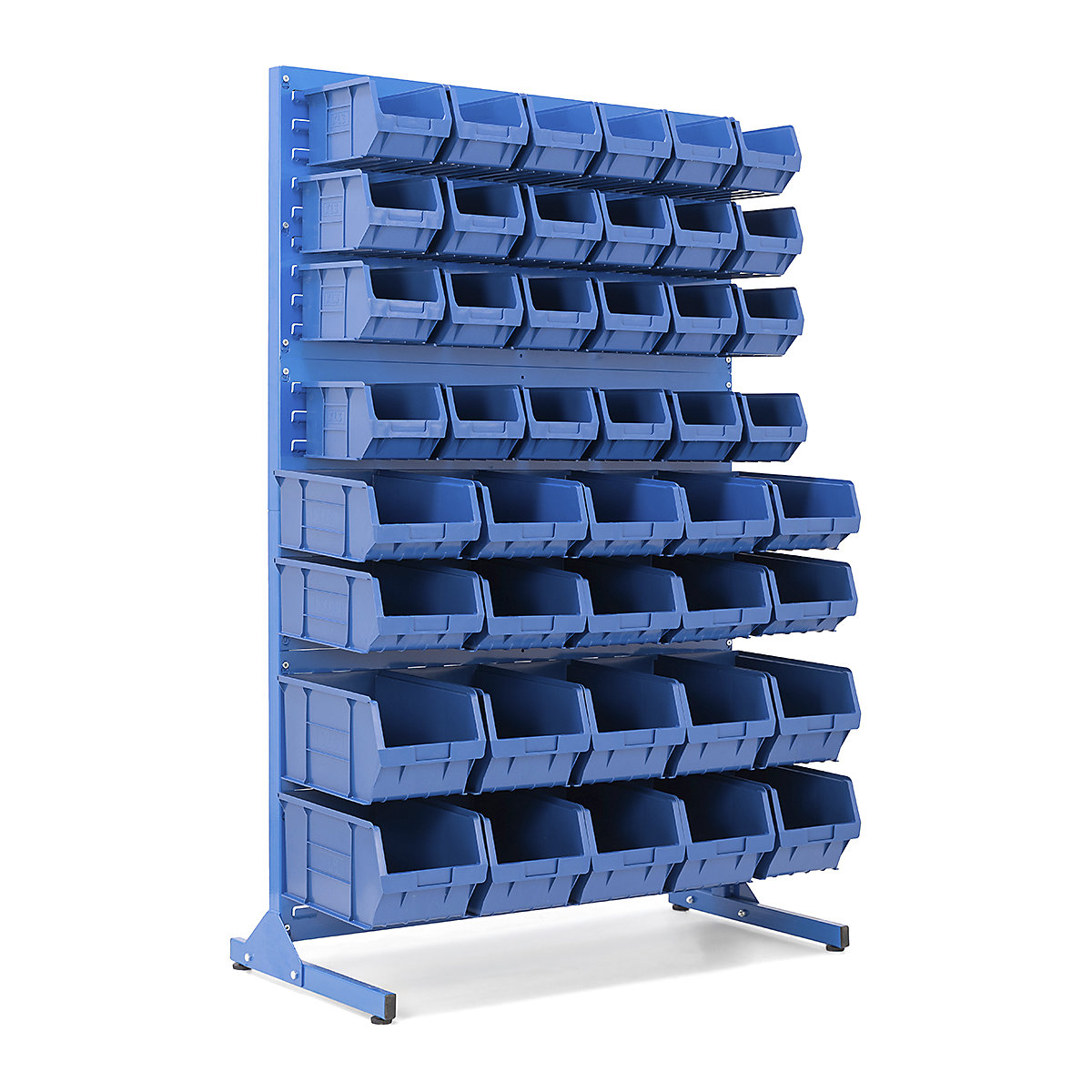 BiGDUG Louvre Panel Bin Station with Plastic Parts Bins | Mobile & Static