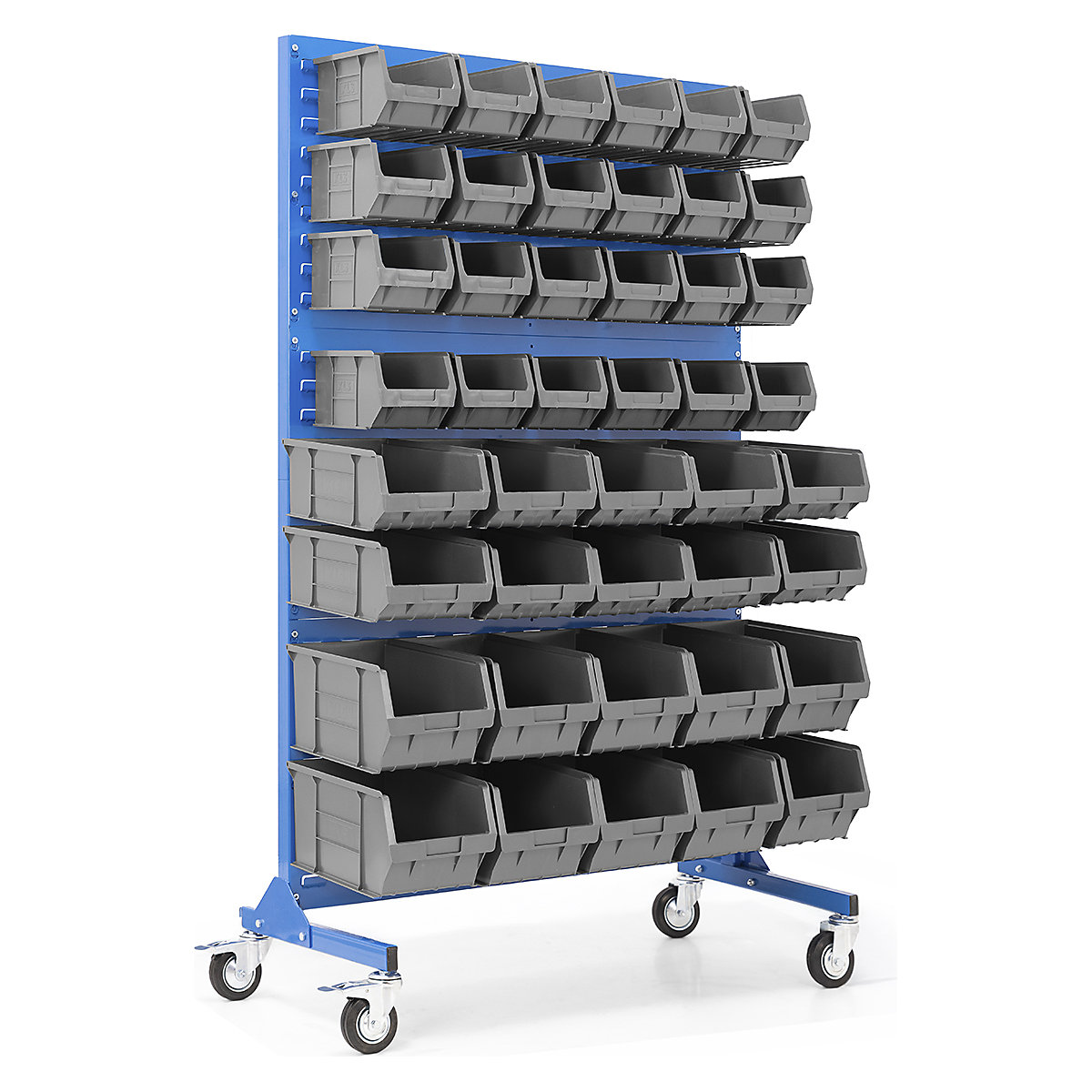 BiGDUG Louvre Panel Bin Station with Plastic Parts Bins | Mobile & Static
