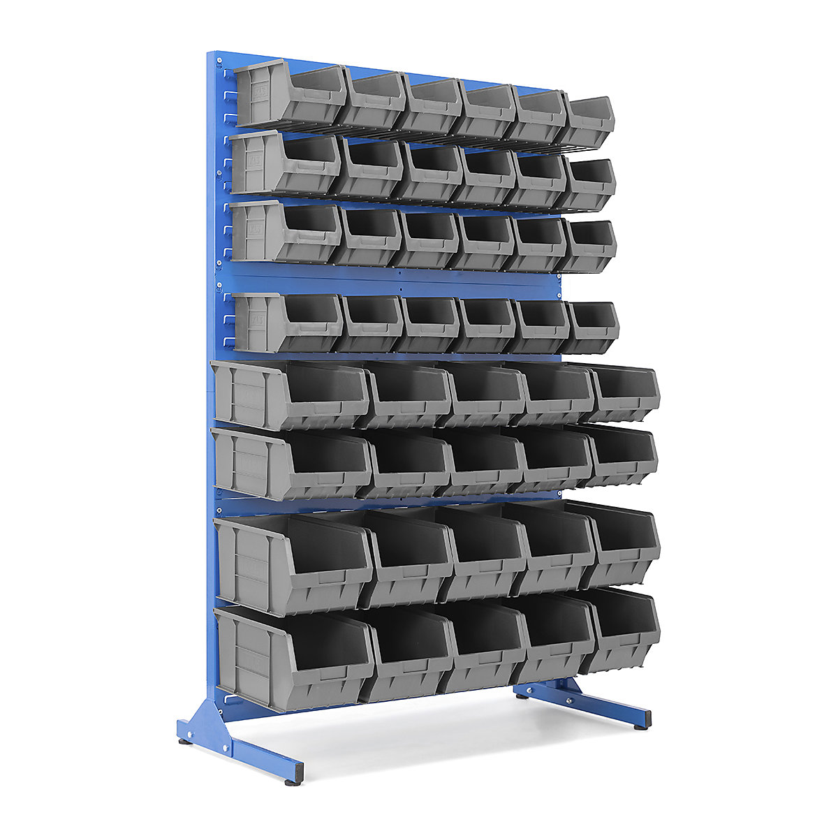 BiGDUG Louvre Panel Bin Station with Plastic Parts Bins | Mobile & Static