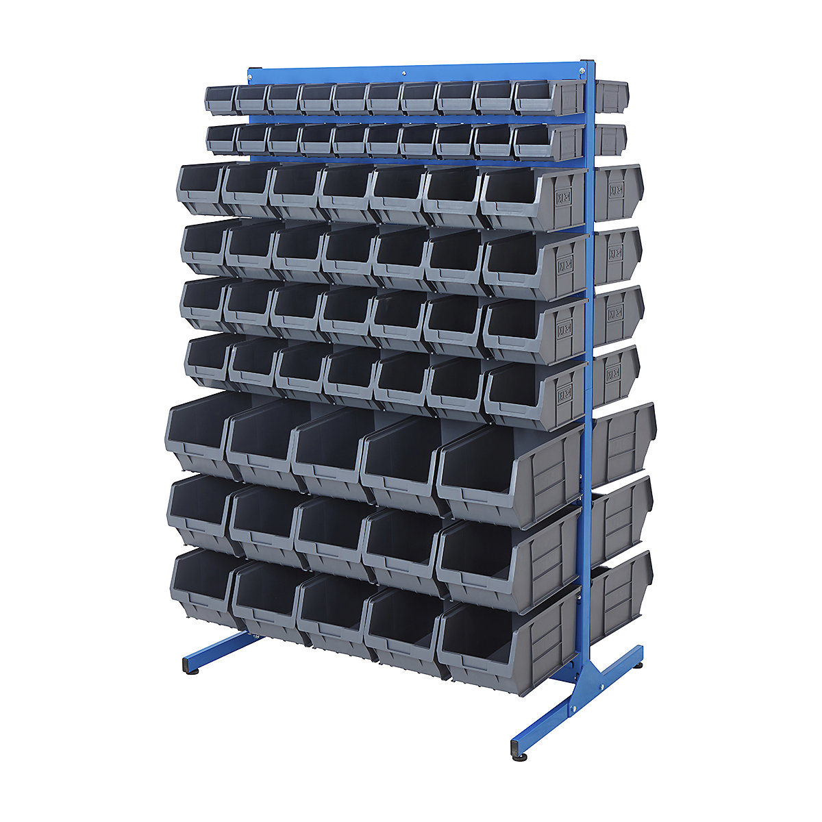BiGDUG Louvre Panel Bin Station with Plastic Parts Bins - 1570mm High