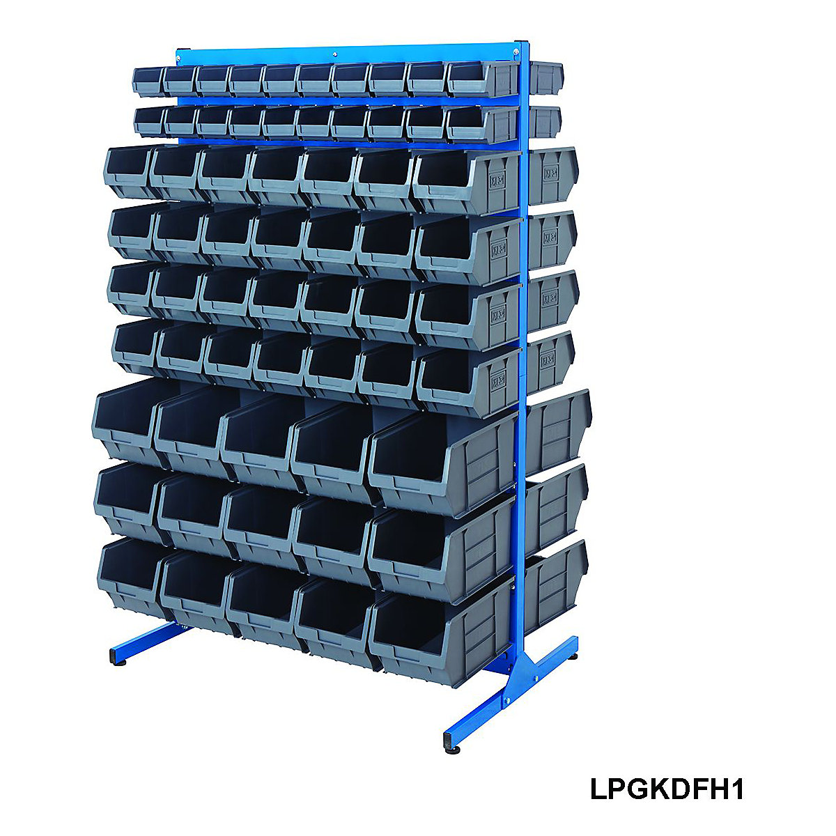 BiGDUG Louvre Panel Bin Station with Plastic Parts Bins - 1570mm High (Product illustration 7)-6