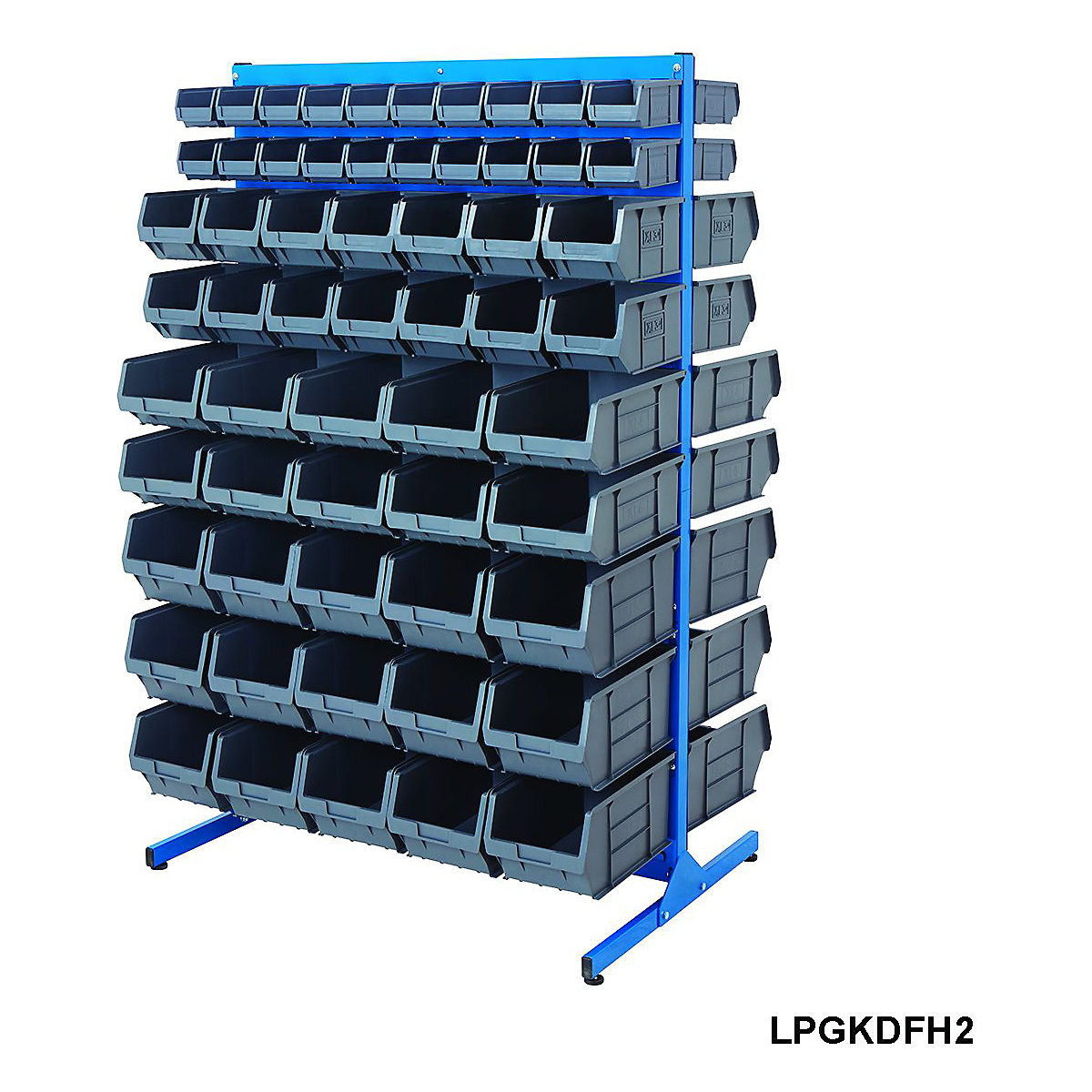 BiGDUG Louvre Panel Bin Station with Plastic Parts Bins - 1570mm High (Product illustration 8)-7