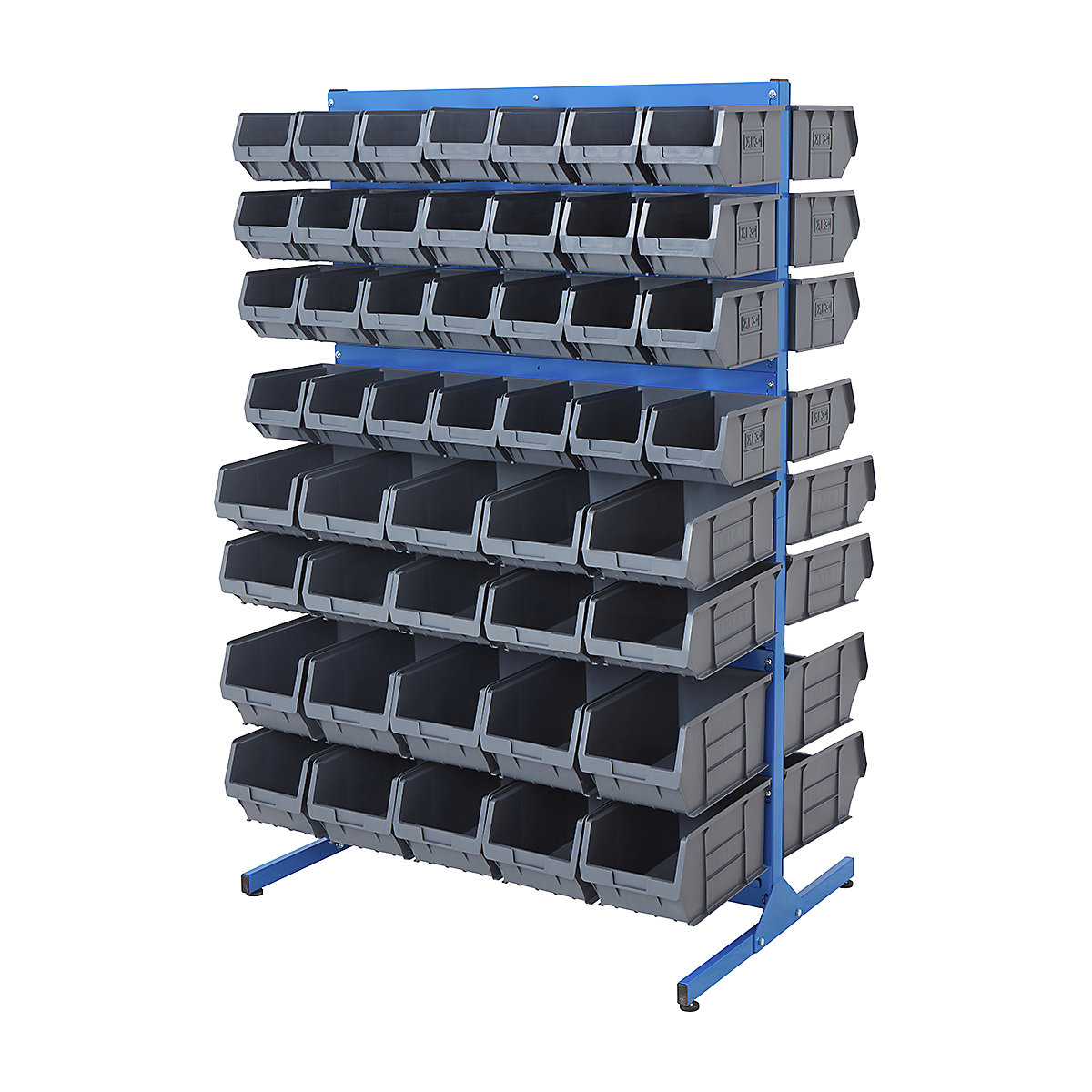 BiGDUG Louvre Panel Bin Station with Plastic Parts Bins - 1570mm High