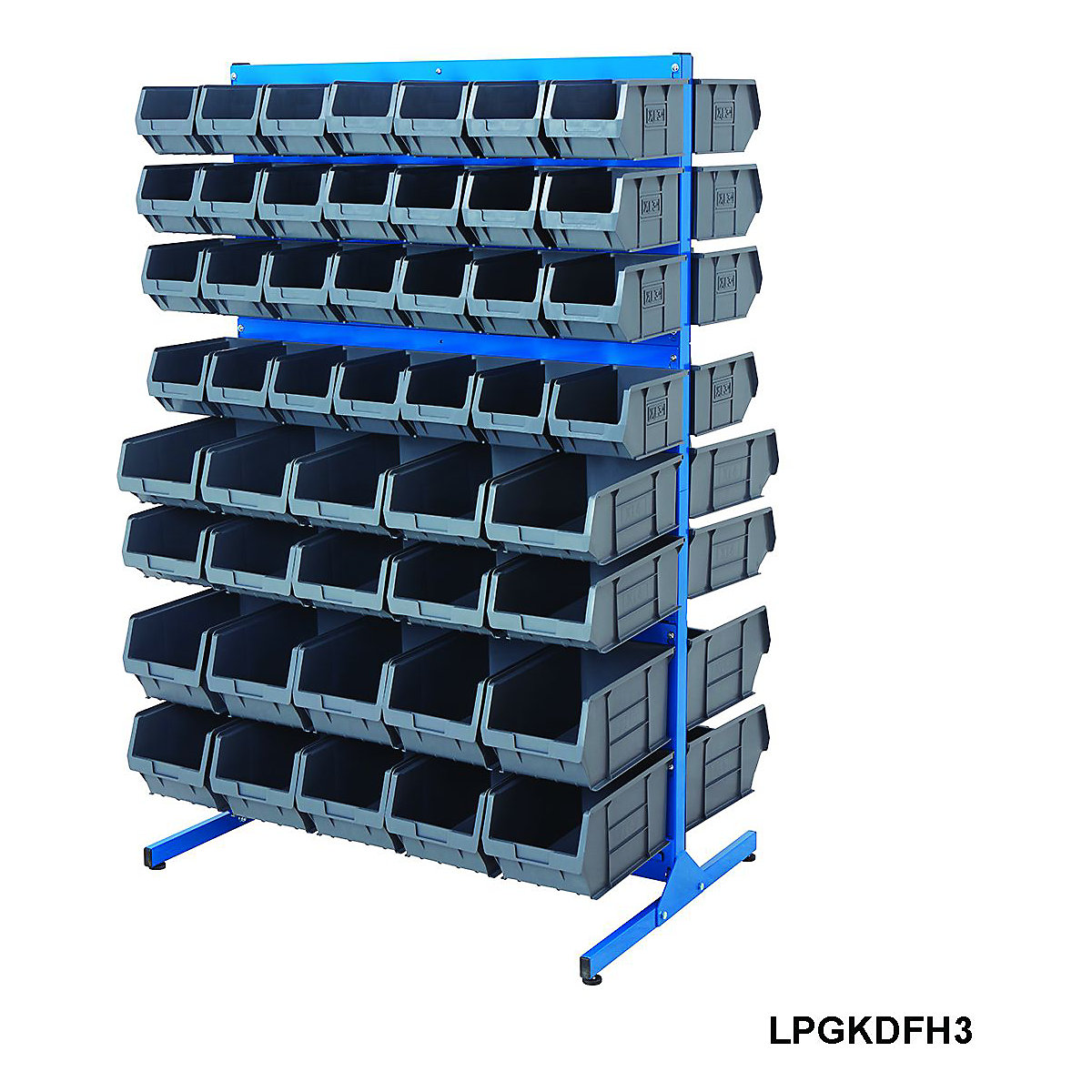 BiGDUG Louvre Panel Bin Station with Plastic Parts Bins - 1570mm High (Product illustration 9)-8