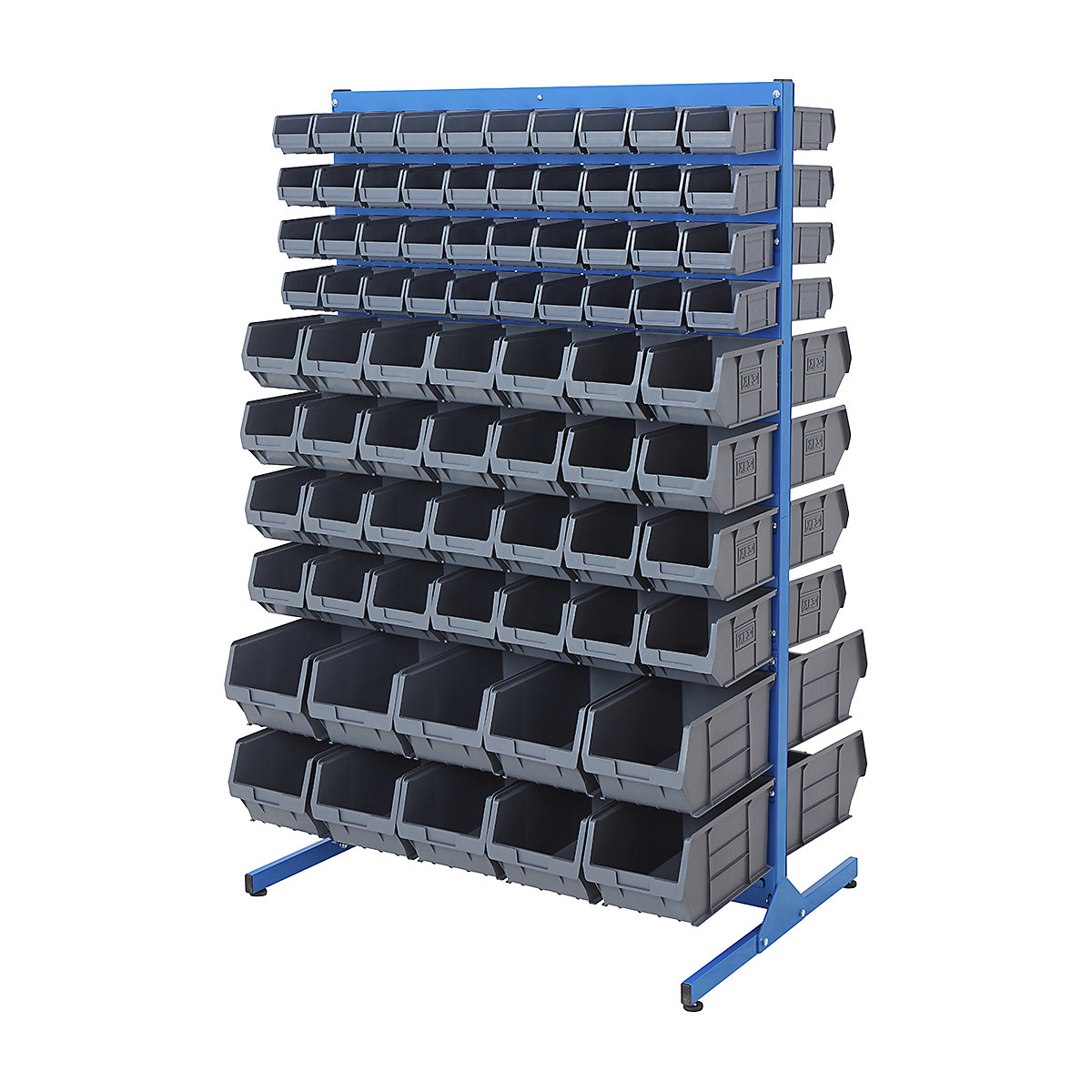 BiGDUG Louvre Panel Bin Station with Plastic Parts Bins - 1570mm High