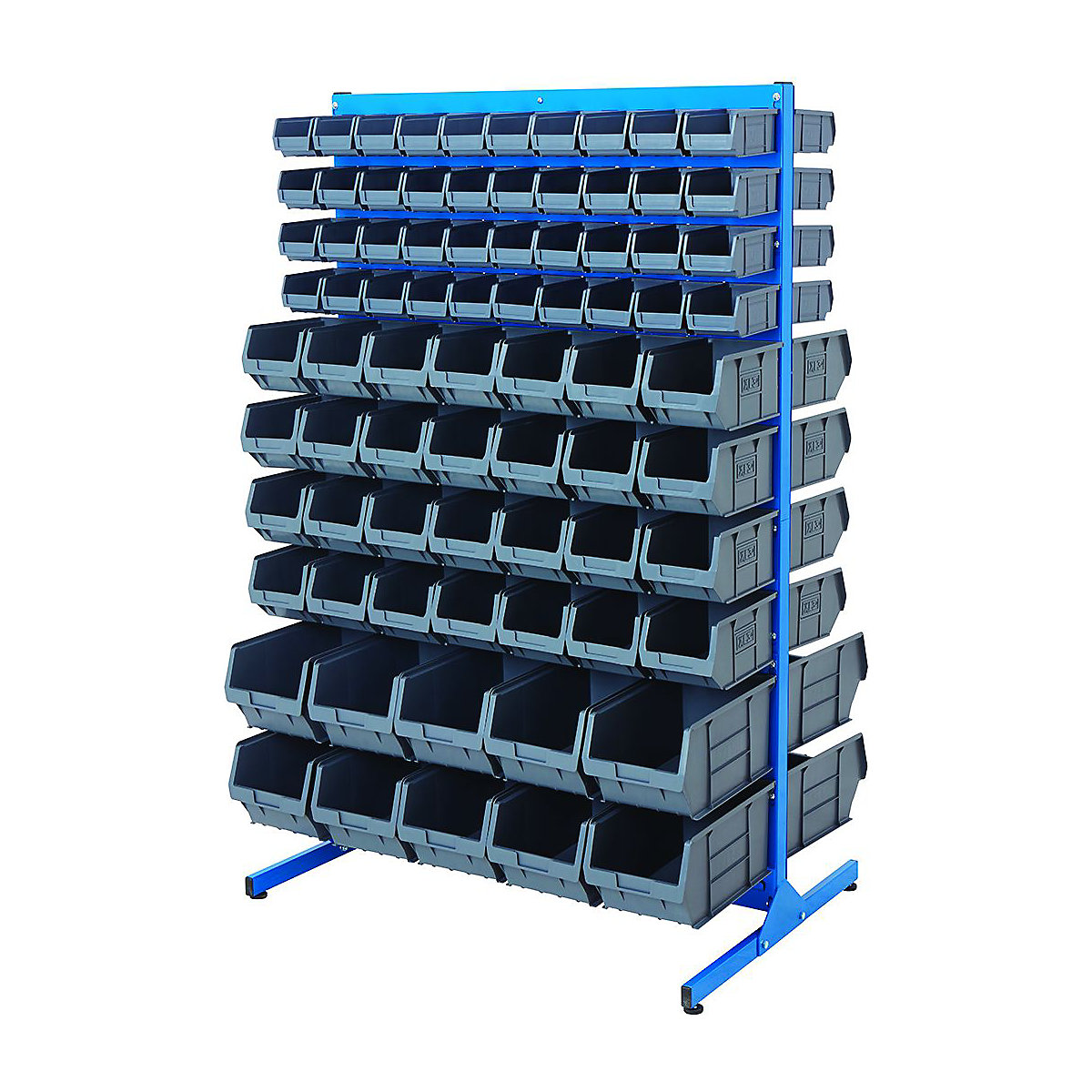 BiGDUG Louvre Panel Bin Station with Plastic Parts Bins - 1570mm High