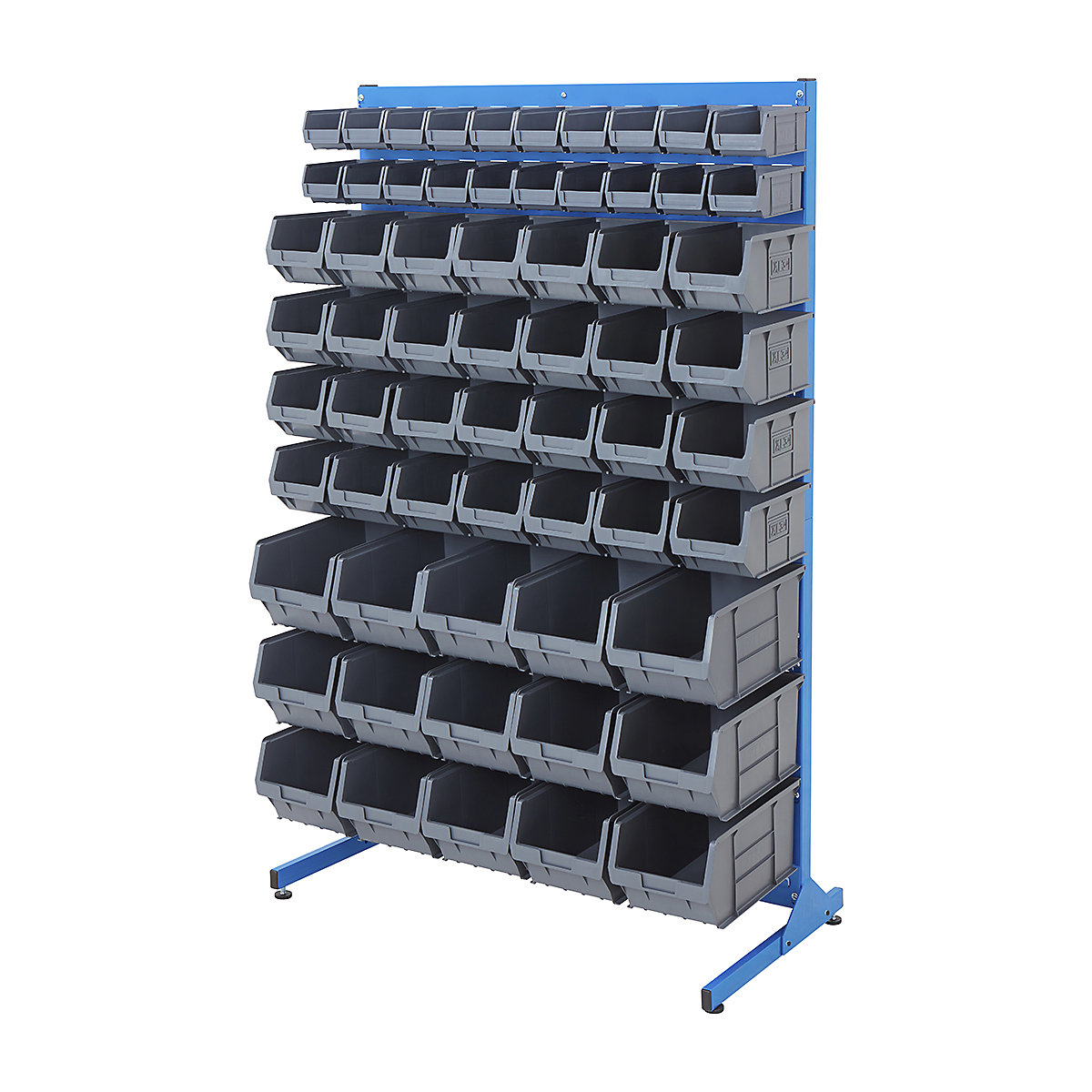 BiGDUG Louvre Panel Bin Station with Plastic Parts Bins - 1570mm High