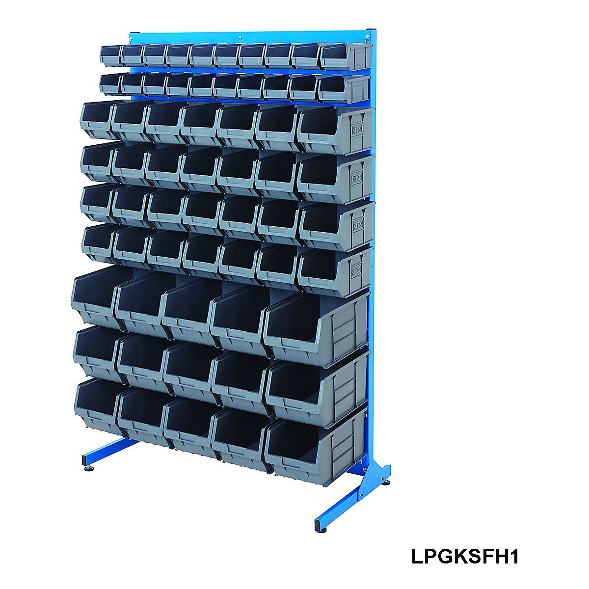 BiGDUG Louvre Panel Bin Station with Plastic Parts Bins - 1570mm High (Product illustration 3)-2