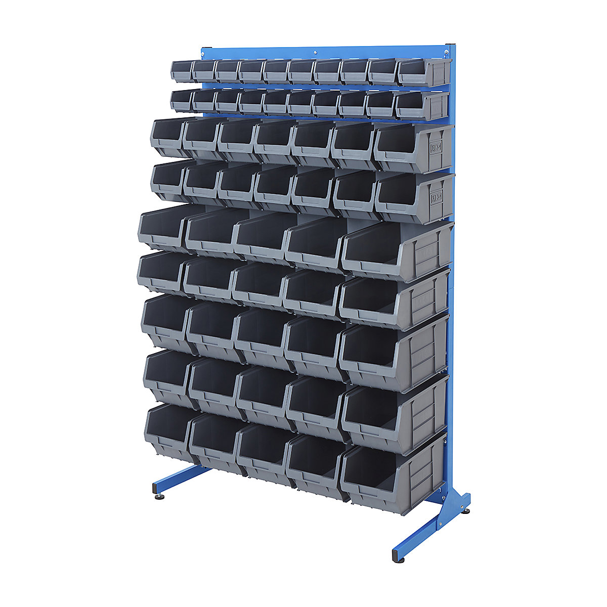 BiGDUG Louvre Panel Bin Station with Plastic Parts Bins - 1570mm High