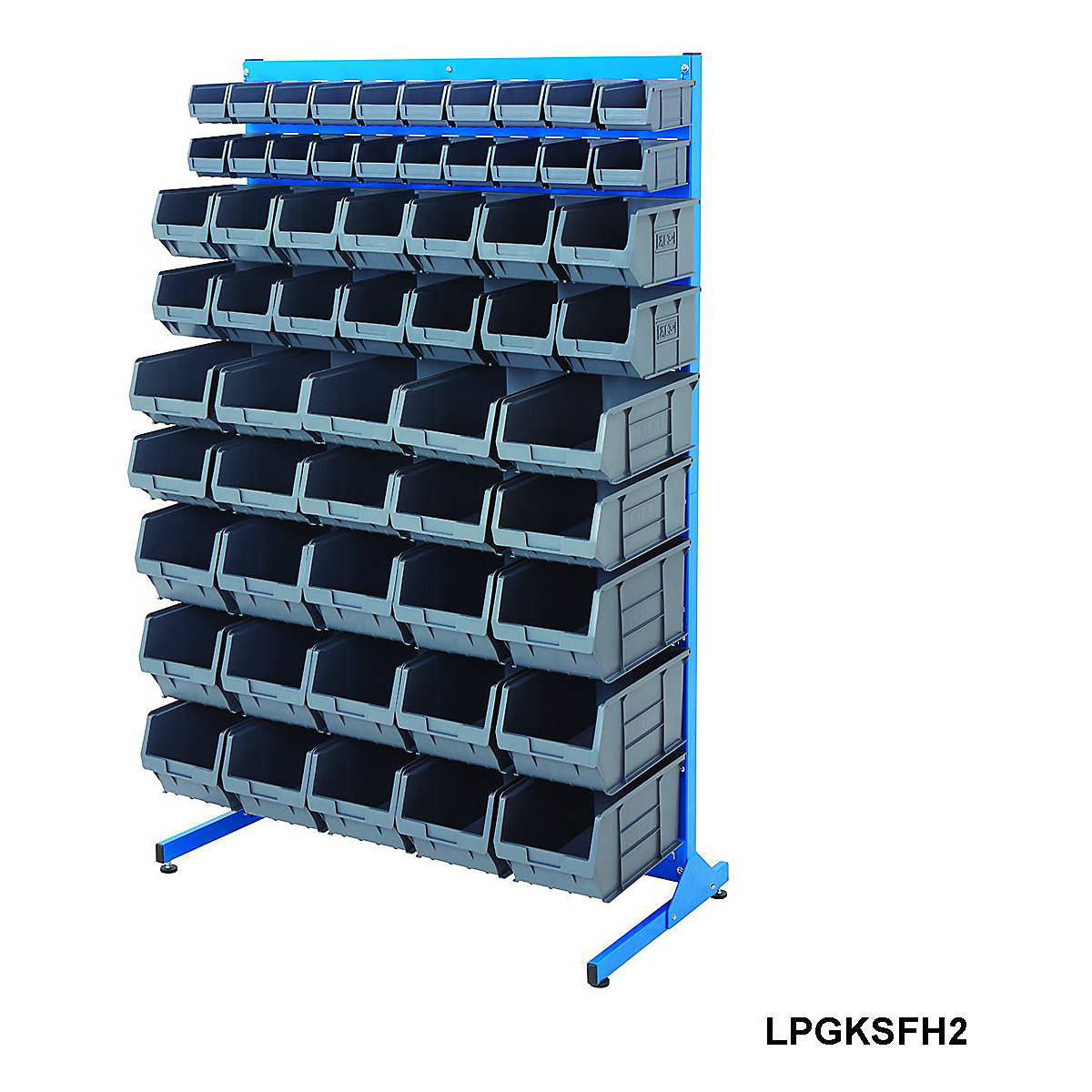 BiGDUG Louvre Panel Bin Station with Plastic Parts Bins - 1570mm High (Product illustration 4)-3
