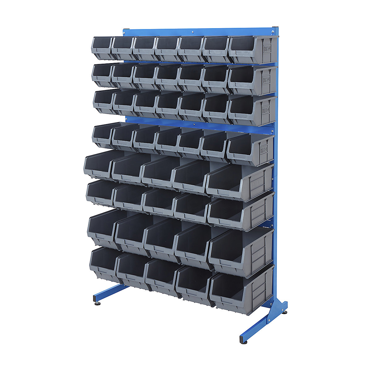 BiGDUG Louvre Panel Bin Station with Plastic Parts Bins - 1570mm High