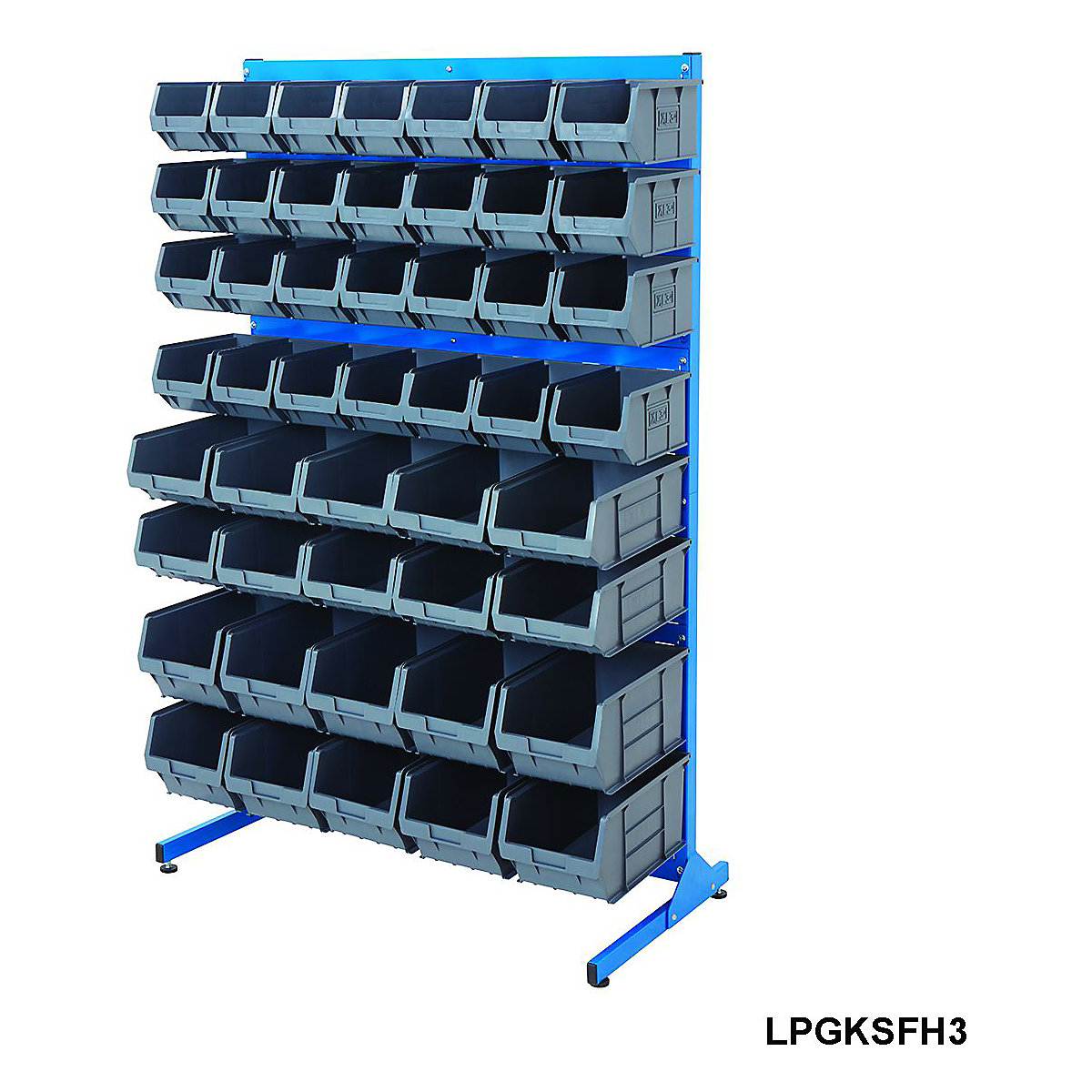 BiGDUG Louvre Panel Bin Station with Plastic Parts Bins - 1570mm High (Product illustration 5)-4