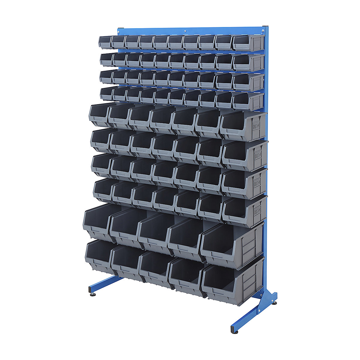 BiGDUG Louvre Panel Bin Station with Plastic Parts Bins - 1570mm High