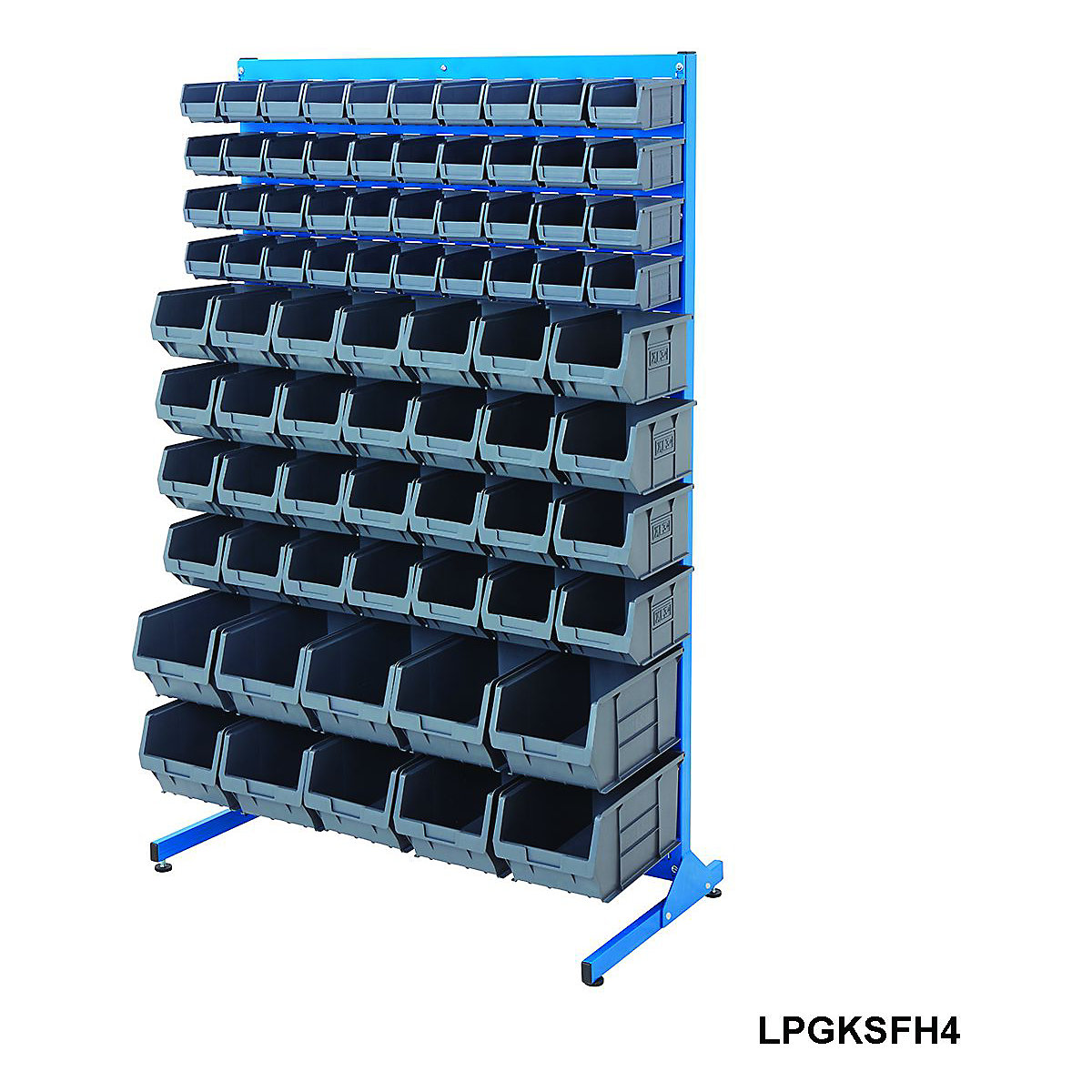BiGDUG Louvre Panel Bin Station with Plastic Parts Bins - 1570mm High (Product illustration 6)-5