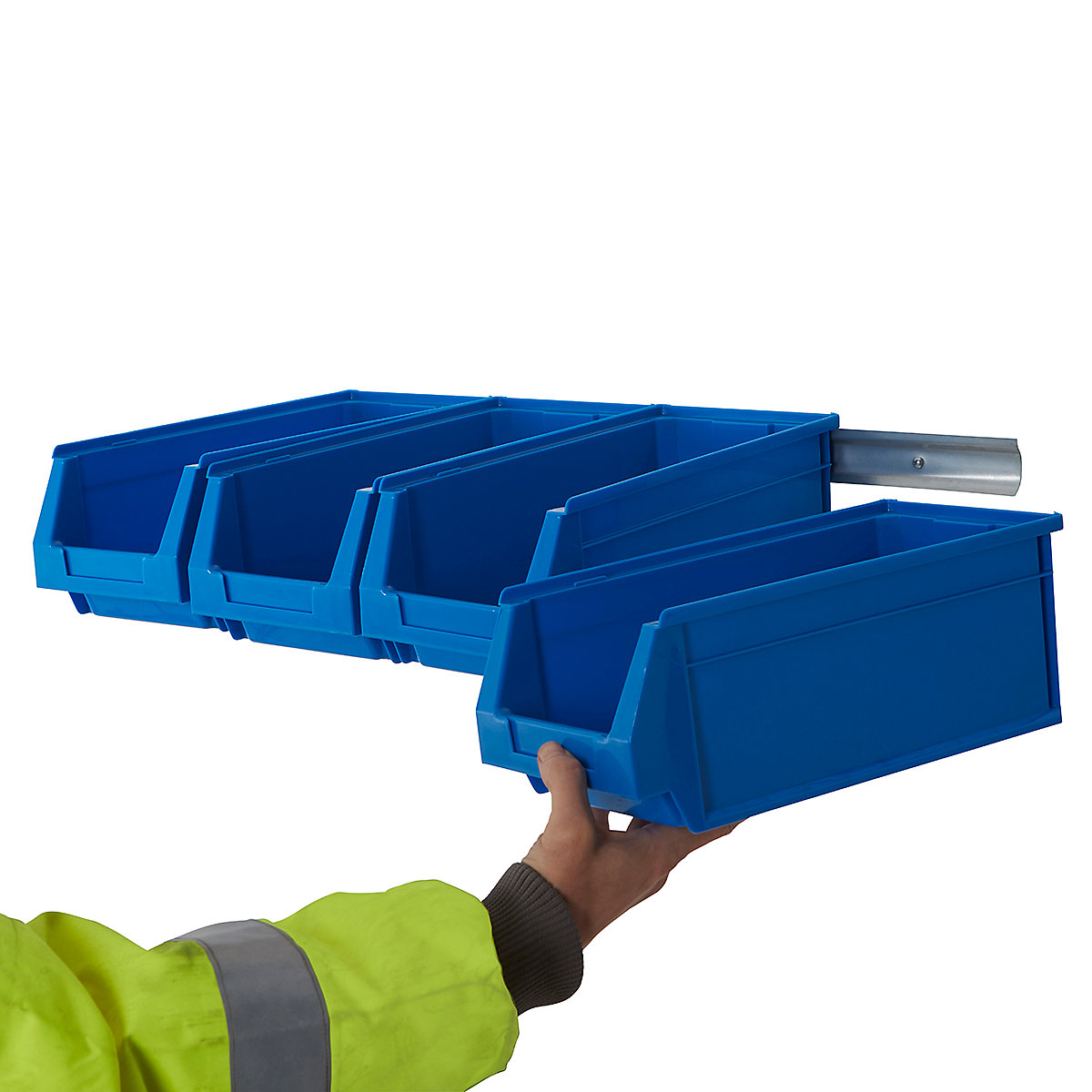 BiGDUG Wall Mounted Plastic Parts Bin Rail Kits