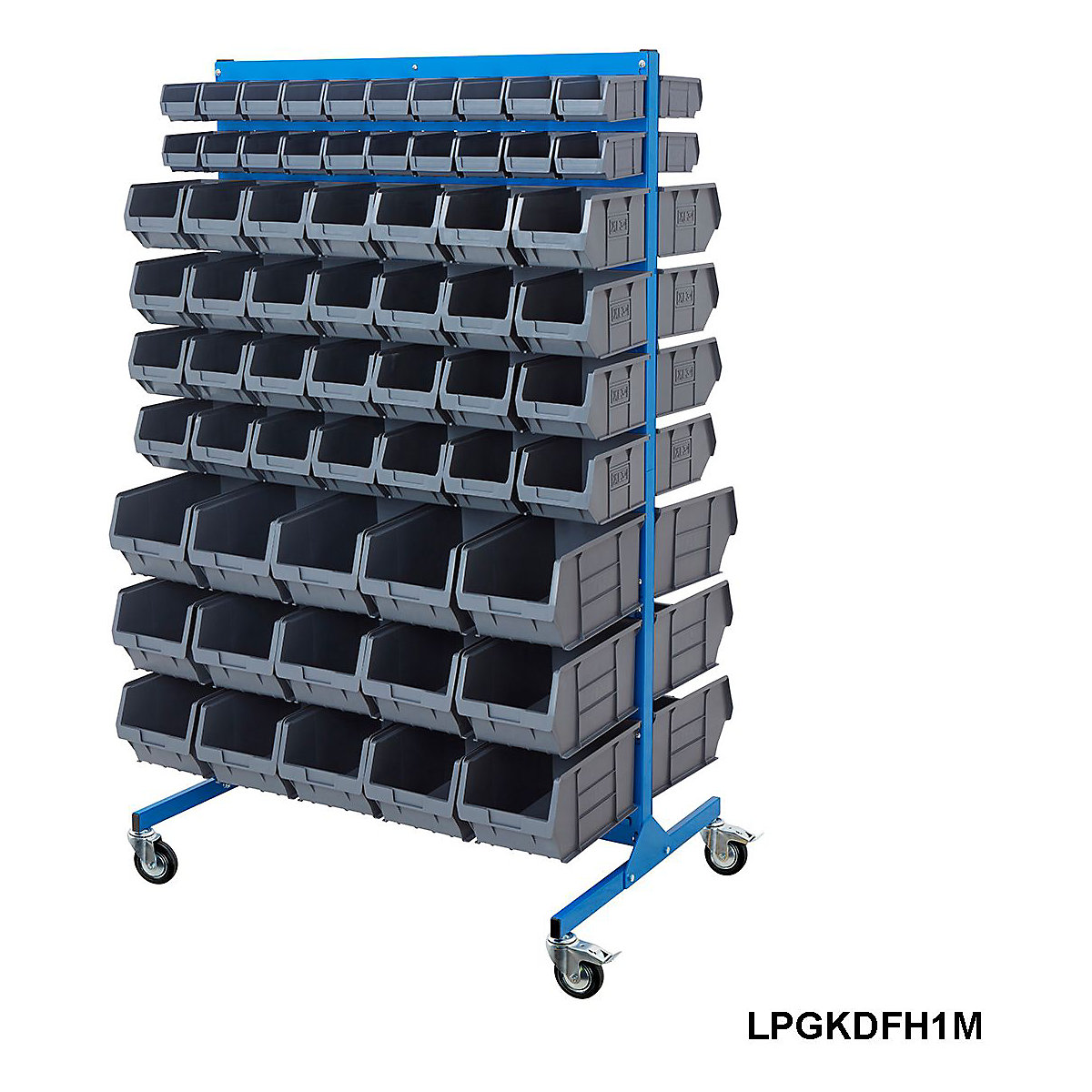 Mobile BiGDUG Louvre Panel Bin Station with Plastic Parts Bins - 1690mm High (Product illustration 7)-6