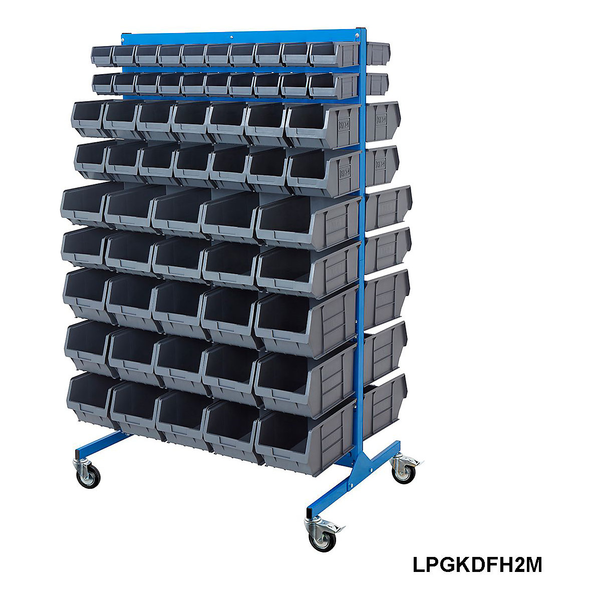 Mobile BiGDUG Louvre Panel Bin Station with Plastic Parts Bins - 1690mm High (Product illustration 8)-7