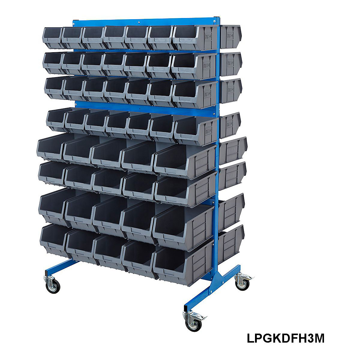 Mobile BiGDUG Louvre Panel Bin Station with Plastic Parts Bins - 1690mm High (Product illustration 9)-8