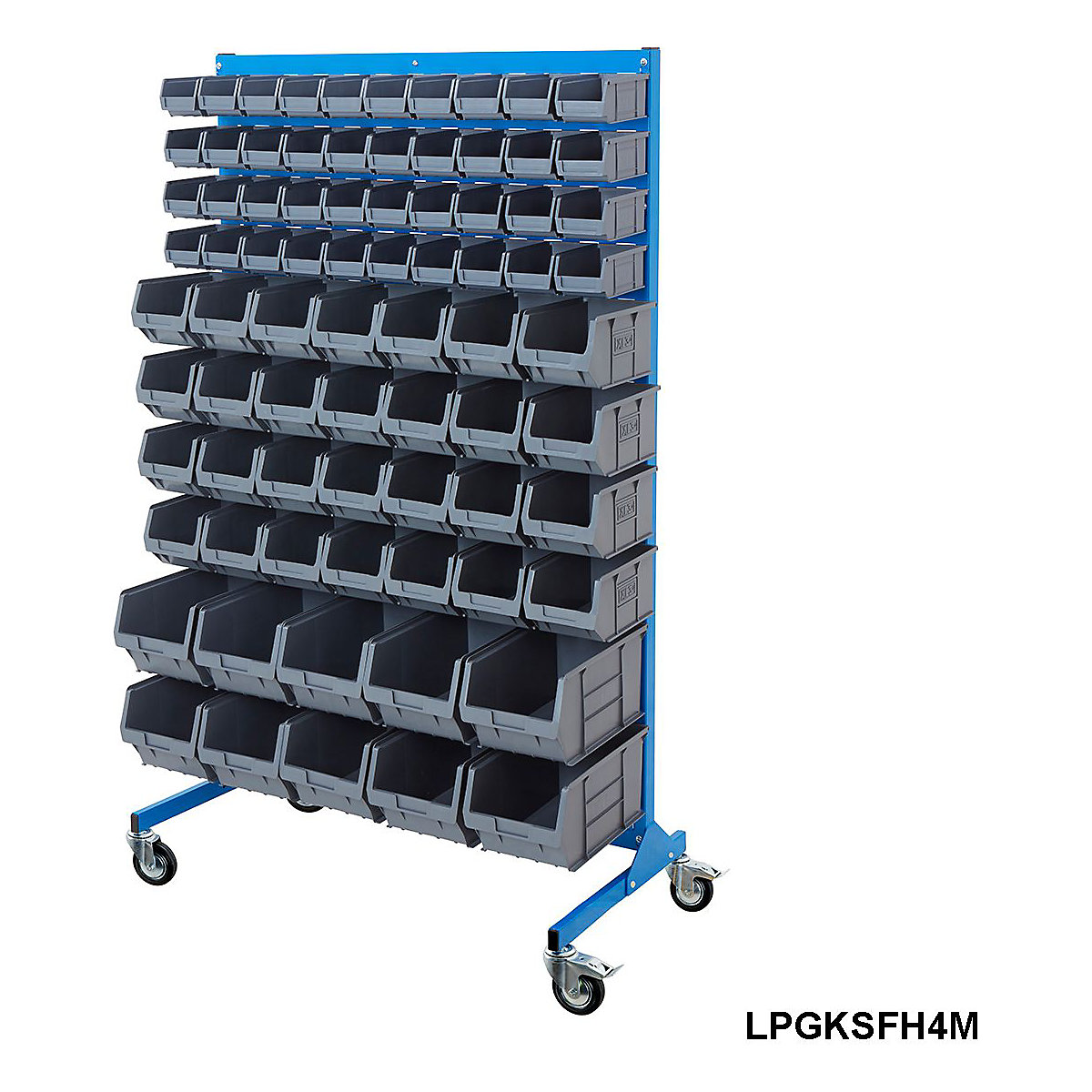 Mobile BiGDUG Louvre Panel Bin Station with Plastic Parts Bins - 1690mm High (Product illustration 6)-5