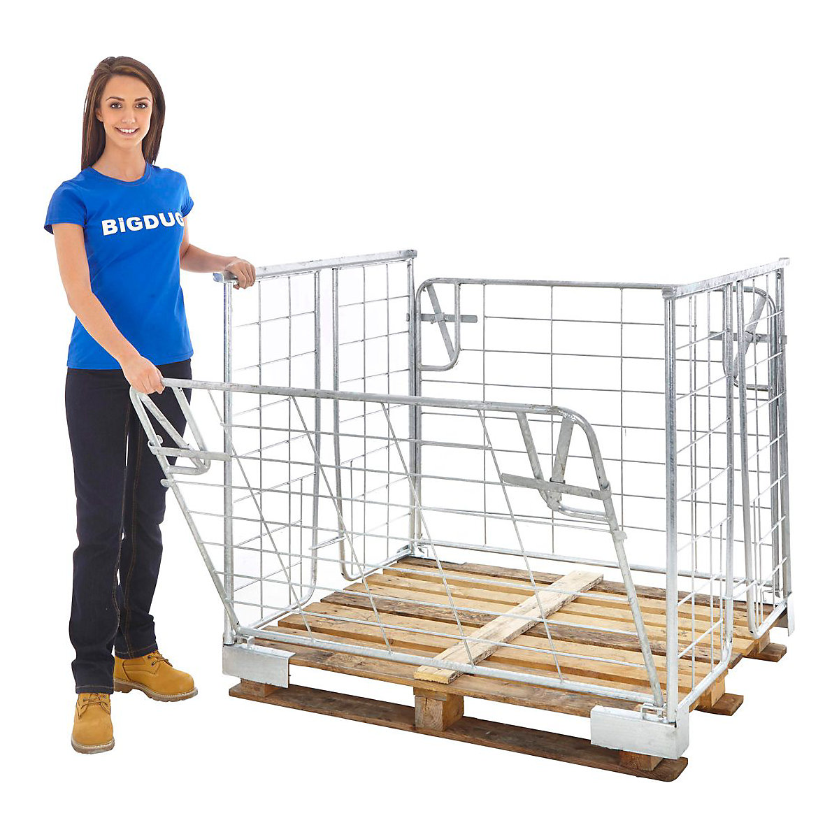 Stackable Pallet Cage With Gate