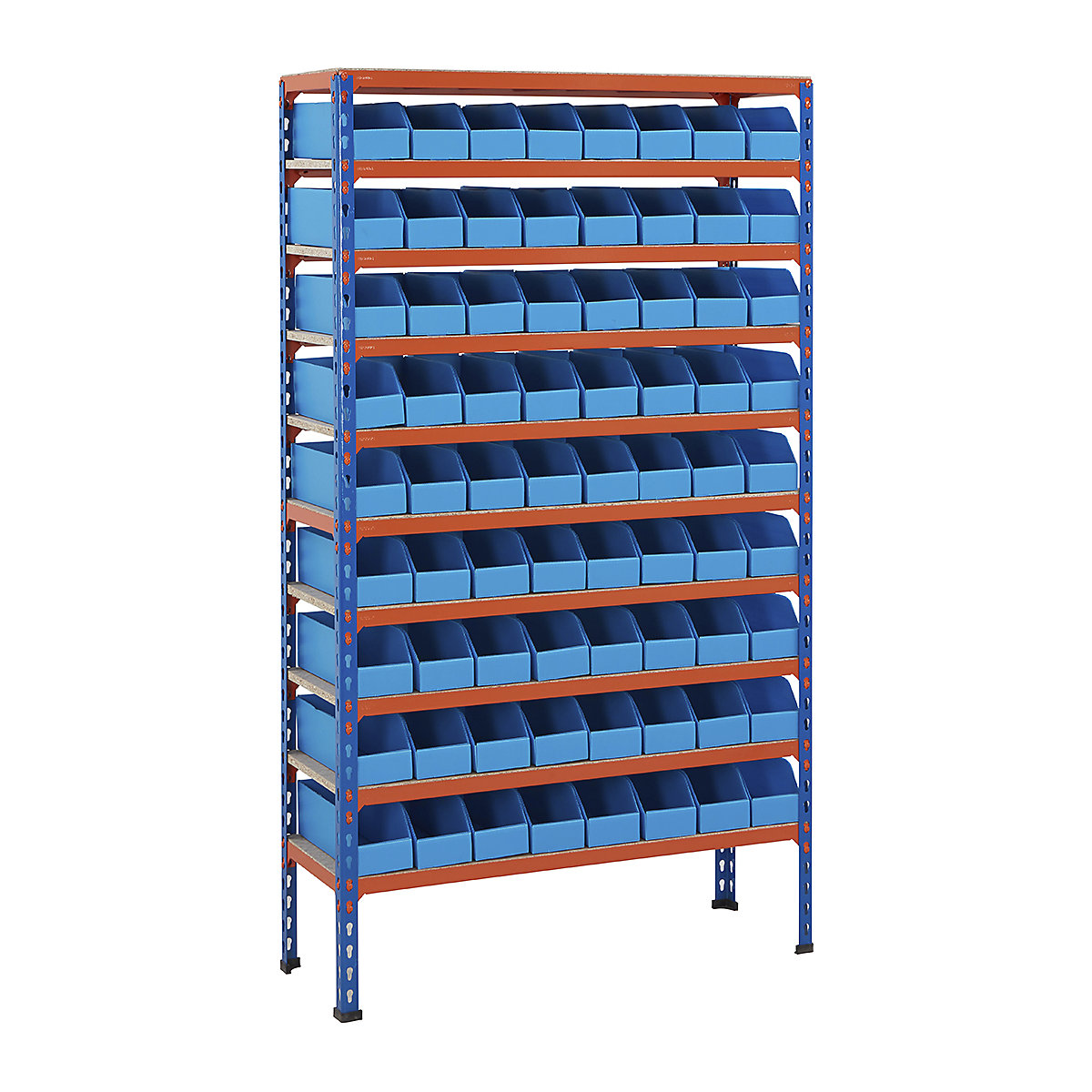 BiG200 Blue & Orange Shelving With Correx Plastic Bins Kits