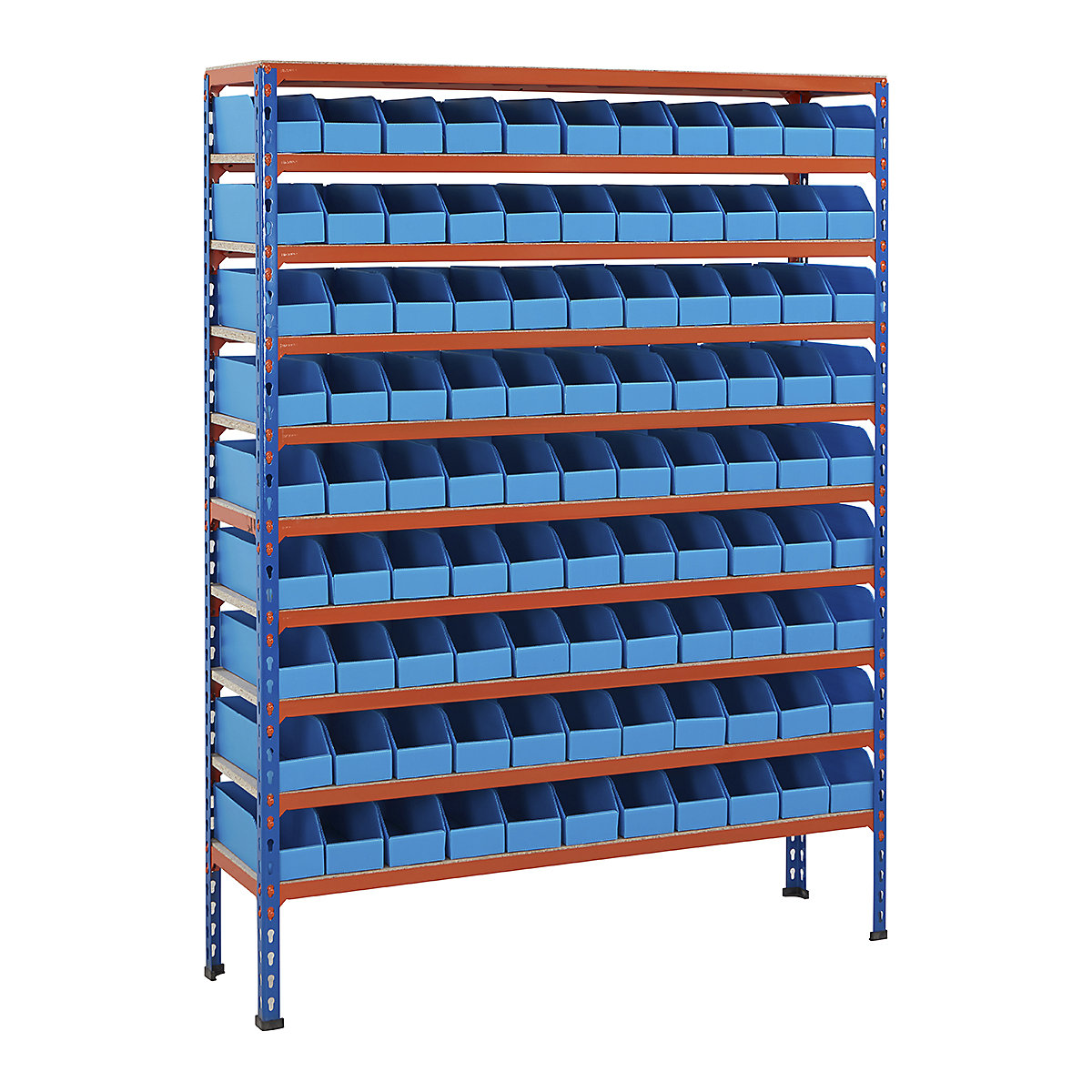 BiG200 Blue & Orange Shelving With Correx Plastic Bins Kits