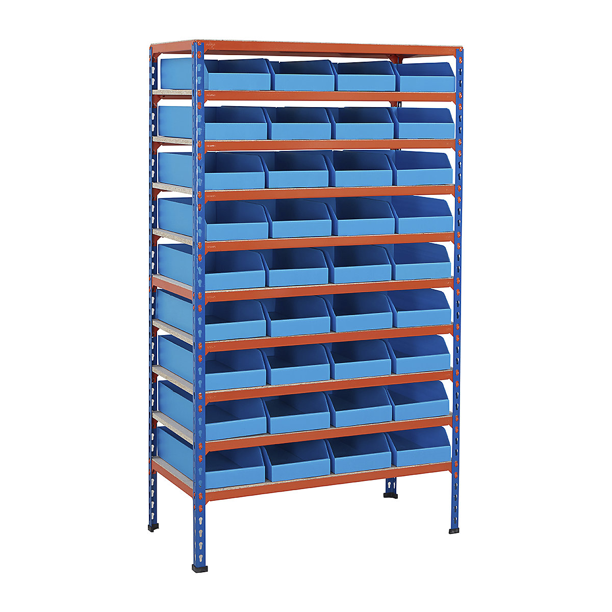 BiG200 Blue & Orange Shelving With Correx Plastic Bins Kits