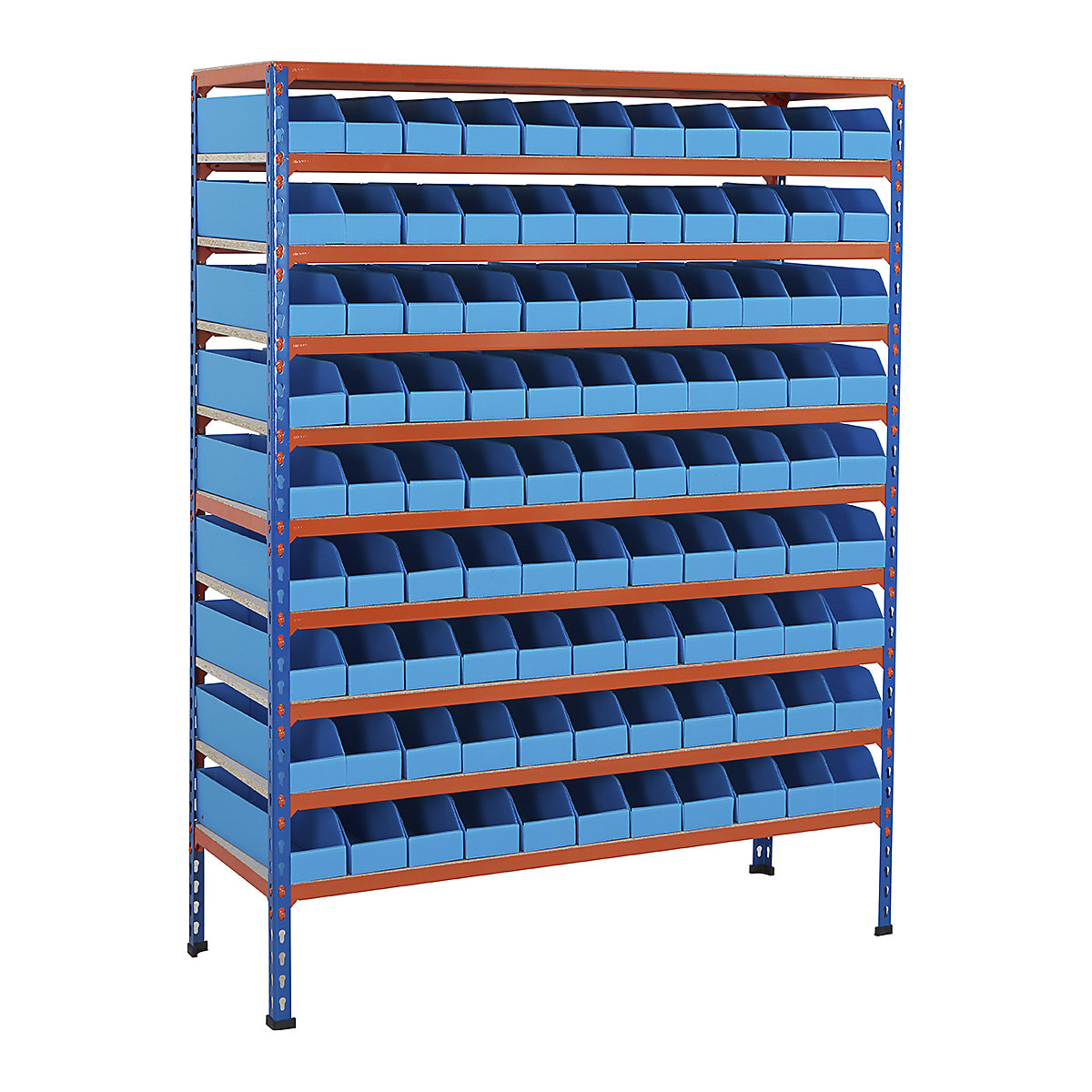BiG200 Blue & Orange Shelving With Correx Plastic Bins Kits