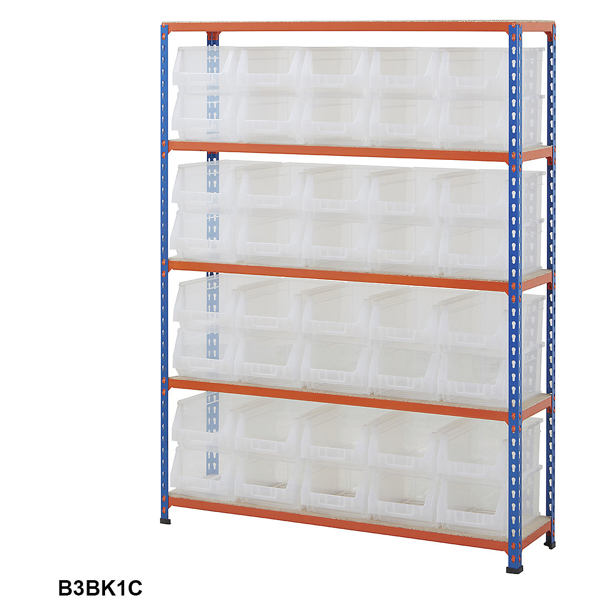 BiG200 Blue & Orange Shelving With Plastic Bins Kits (Product illustration 4)-3