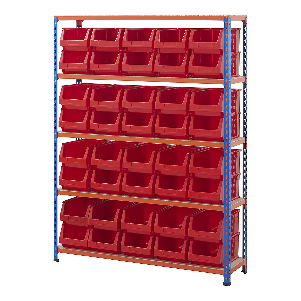 BiG200 Blue & Orange Shelving With Plastic Bins Kits