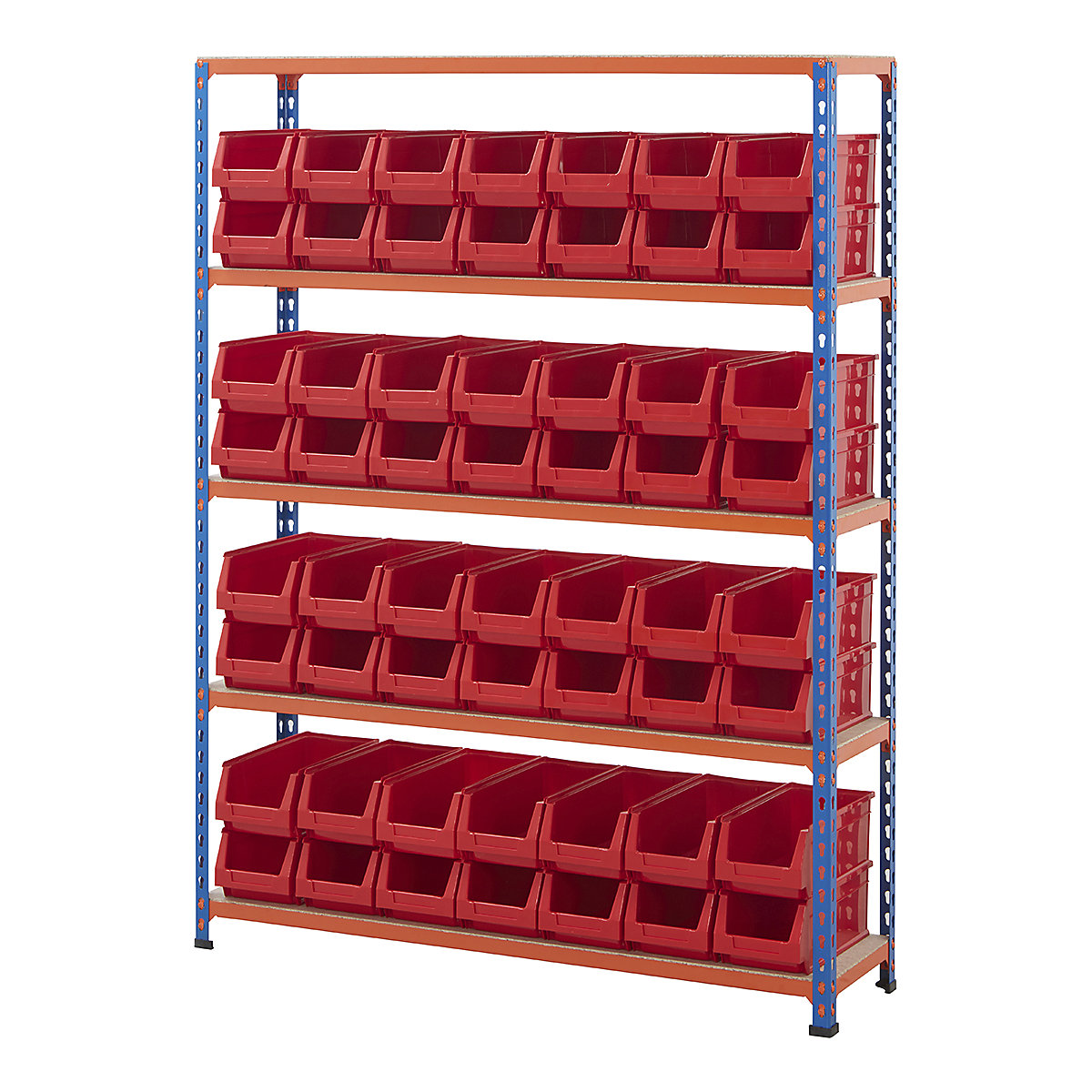 BiG200 Blue & Orange Shelving With Plastic Bins Kits