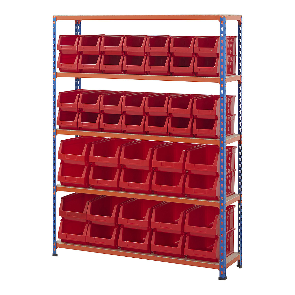 BiG200 Blue & Orange Shelving With Plastic Bins Kits