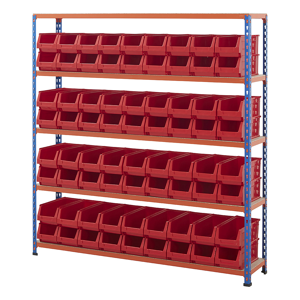 BiG200 Blue & Orange Shelving With Plastic Bins Kits