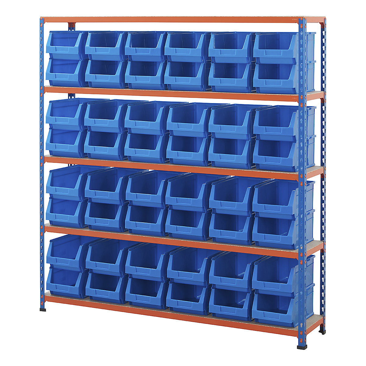 BiG200 Blue & Orange Shelving With Plastic Bins Kits