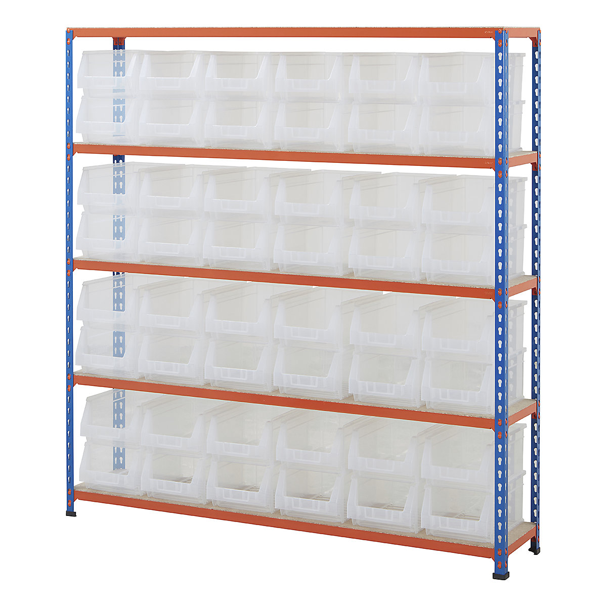 BiG200 Blue & Orange Shelving With Plastic Bins Kits