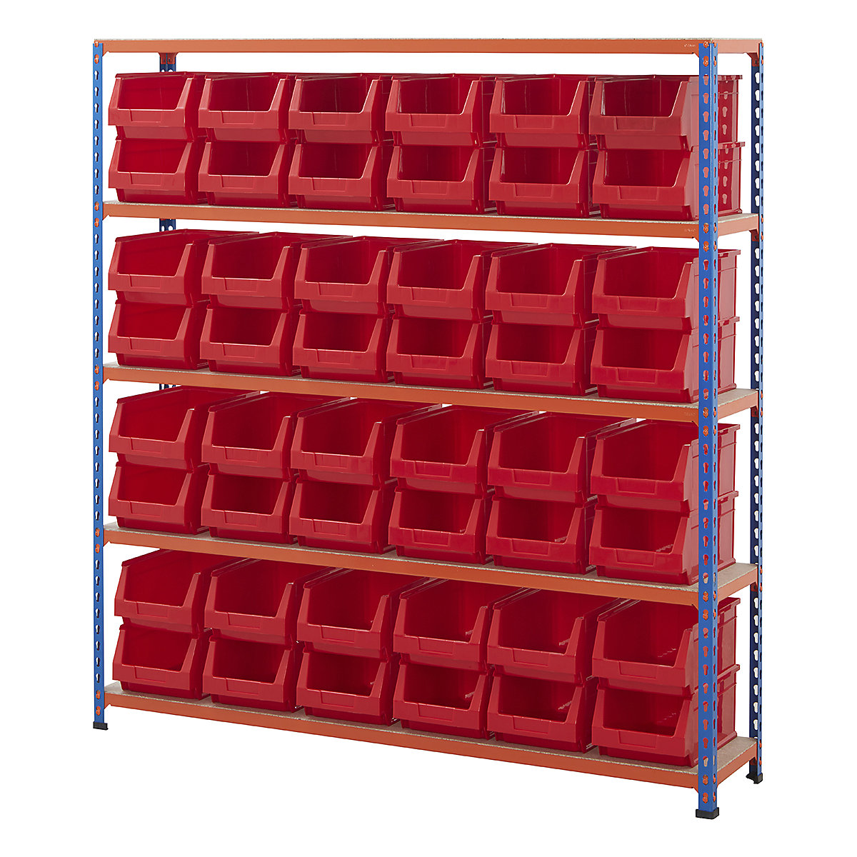BiG200 Blue & Orange Shelving With Plastic Bins Kits
