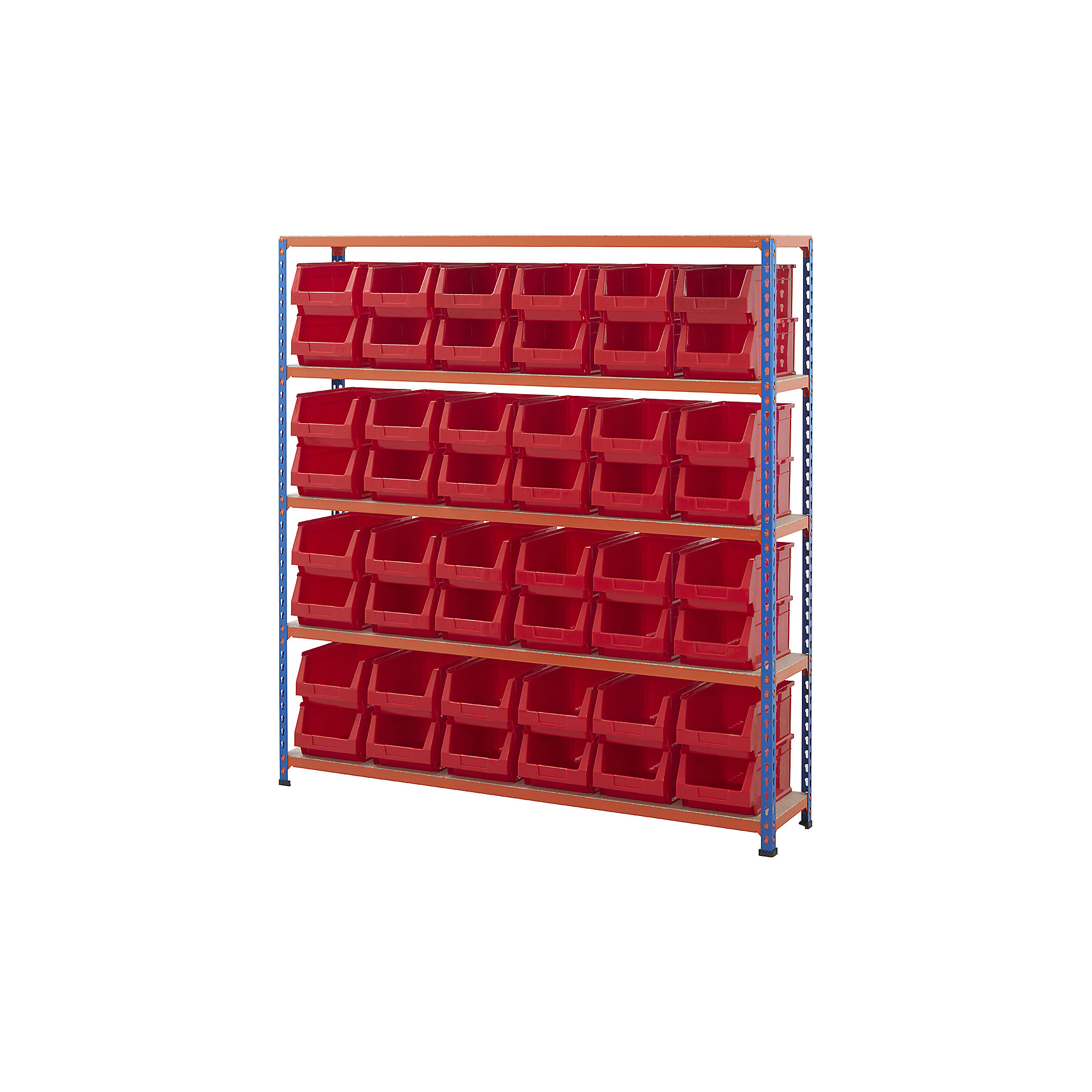 BiG200 Blue Orange Shelving with Plastic Bins Kits | BiGDUG