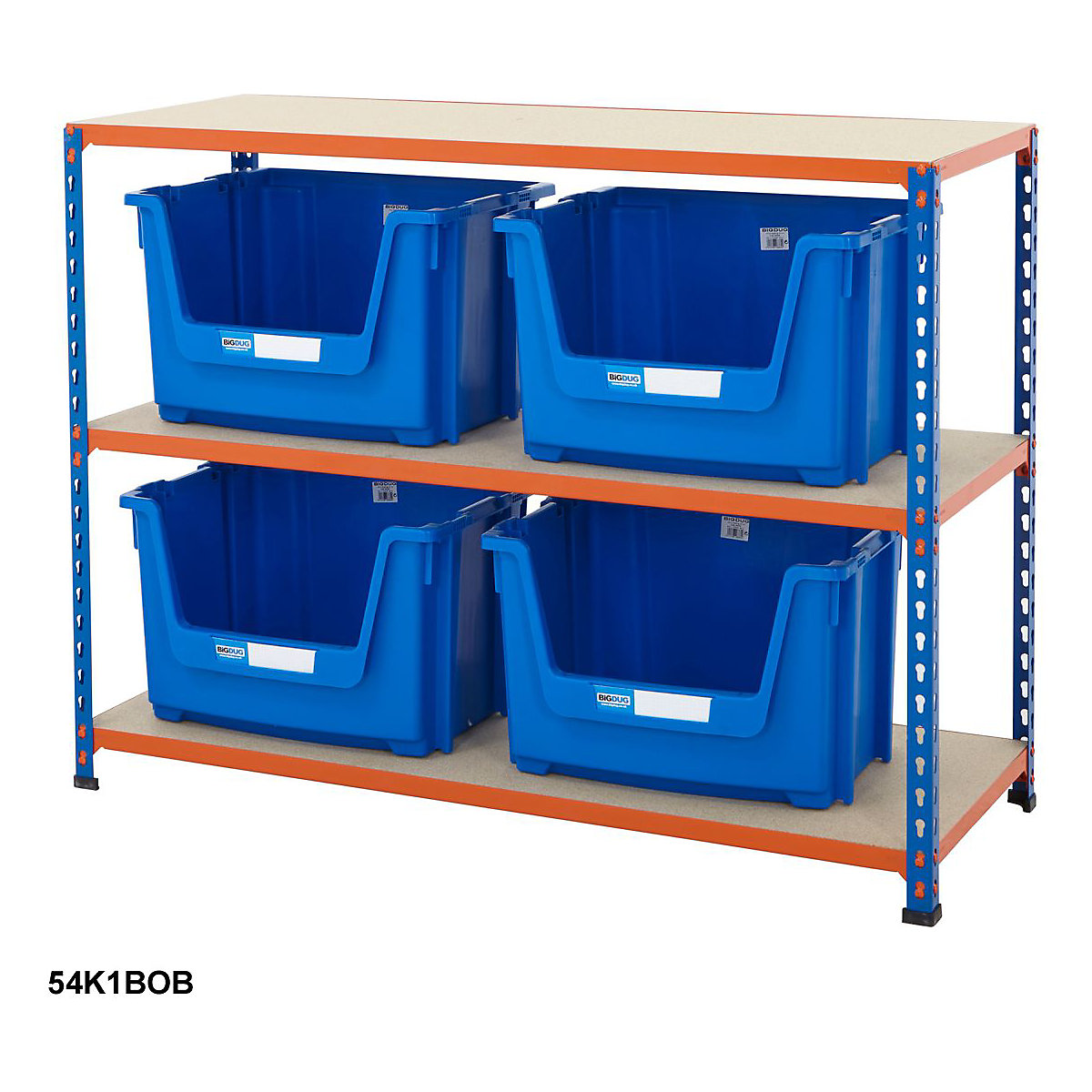 BiG340 Premium Large Stacking Pick Bin Kits, BiG340 Premium Large Stacking Pick Bin Kits, BiG340 Premium Large Stacking Pick Bin Kit 915h x 1220w x 455d mm 200kg UDL with 4x Blue Bins-2