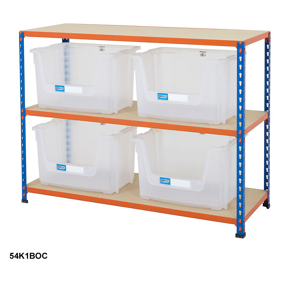 BiG340 Premium Large Stacking Pick Bin Kits, BiG340 Premium Large Stacking Pick Bin Kits, BiG340 Premium Large Stacking Pick Bin Kit 915h x 1220w x 455d mm 200kg UDL with 4x Clear Bins-3