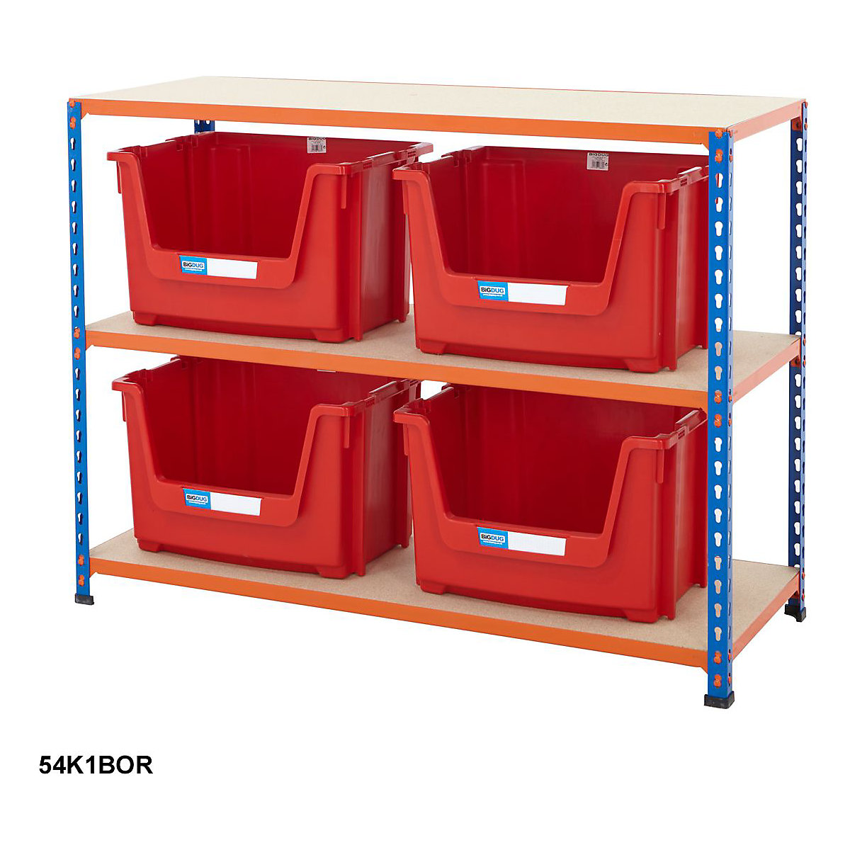 BiG340 Premium Large Stacking Pick Bin Kits, BiG340 Premium Large Stacking Pick Bin Kits, BiG340 Premium Large Stacking Pick Bin Kit 915h x 1220w x 455d mm 200kg UDL with 4x Red Bins-4