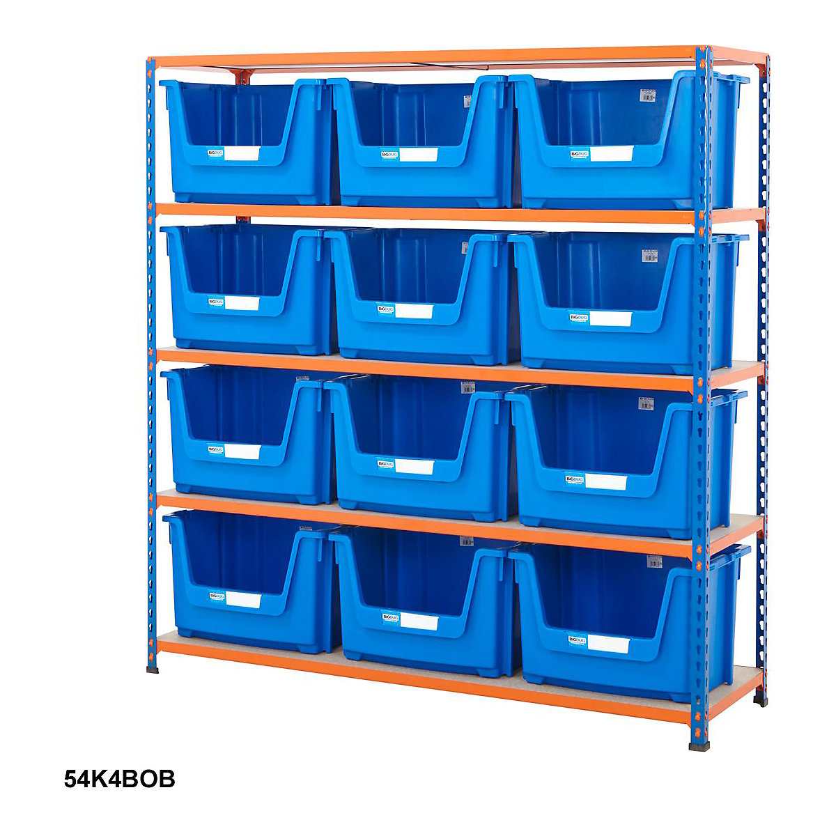 BiG340 Premium Large Stacking Pick Bin Kits, BiG340 Premium Large Stacking Pick Bin Kits, BiG340 Premium Large Stacking Pick Bin Kit 1600h x 1525w x 455d mm 100kg UDL with 12x Blue Bins-8