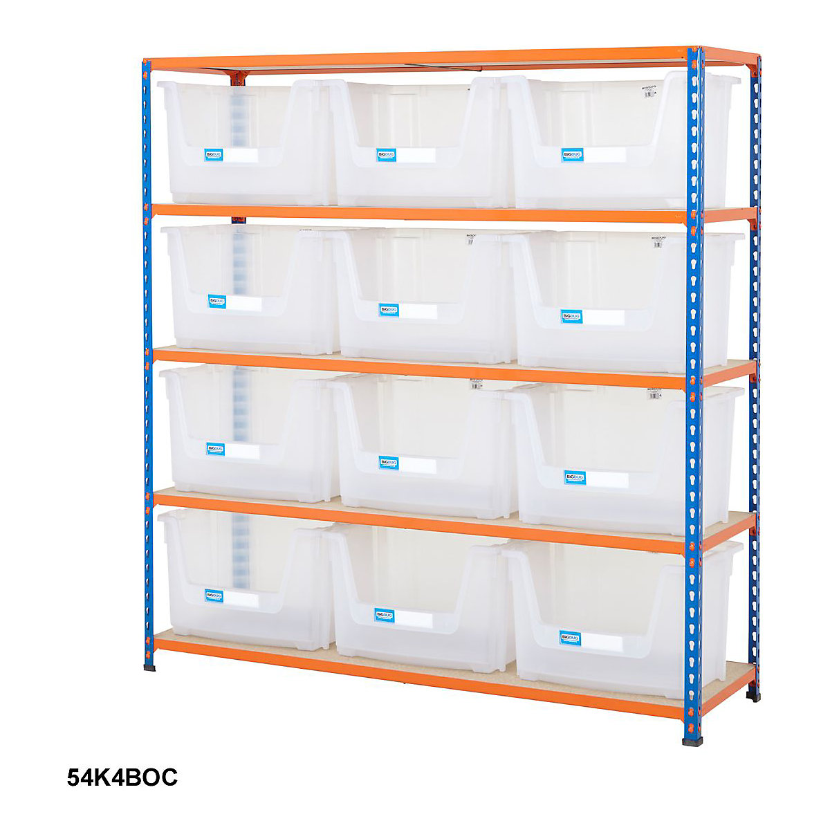 BiG340 Premium Large Stacking Pick Bin Kits, BiG340 Premium Large Stacking Pick Bin Kits, BiG340 Premium Large Stacking Pick Bin Kit 1600h x 1525w x 455d mm 100kg UDL with 12x Clear Bins-9
